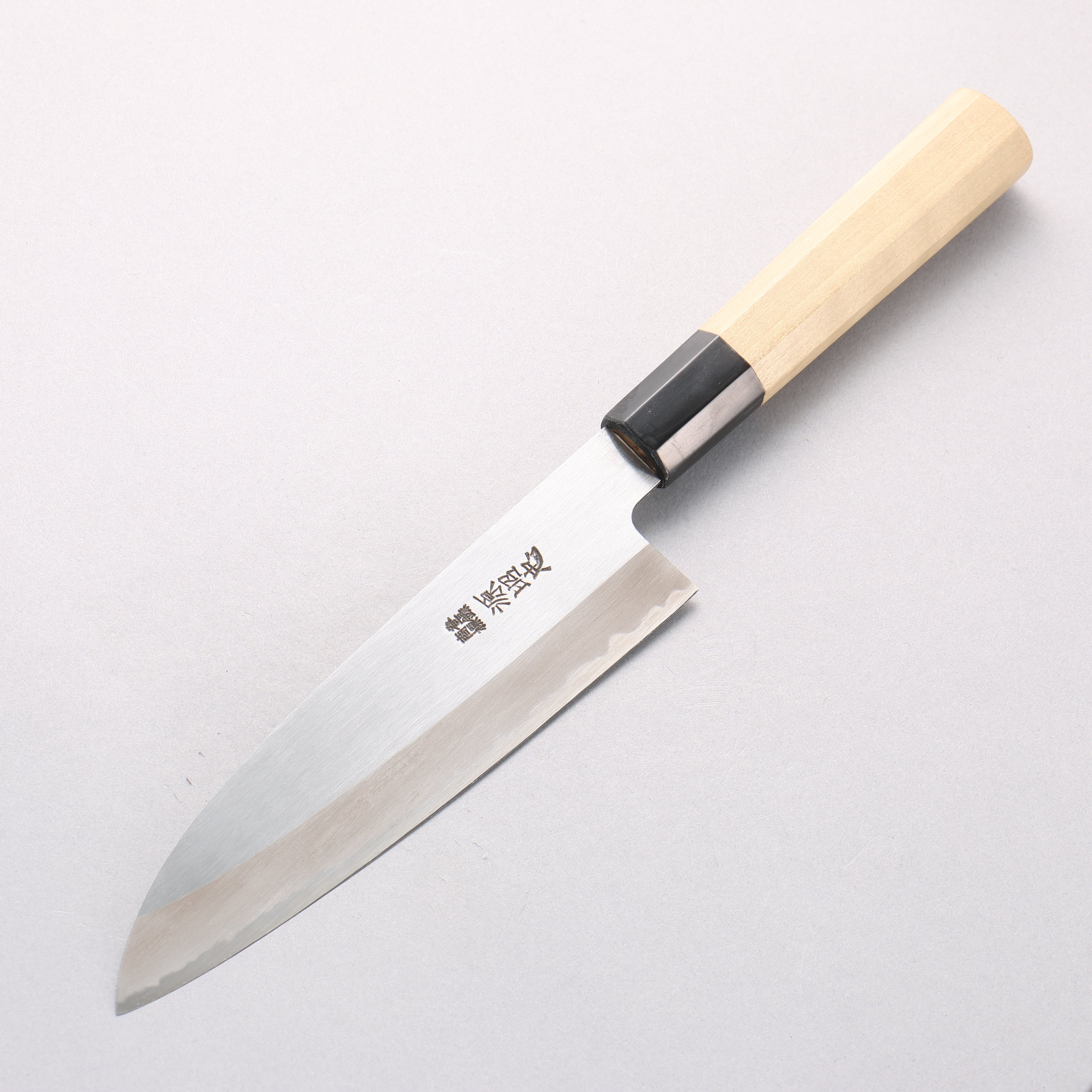 源 昭忠 白鋼二號 霞研 三德刀 180mm 木蘭 握把 - 清助刃物