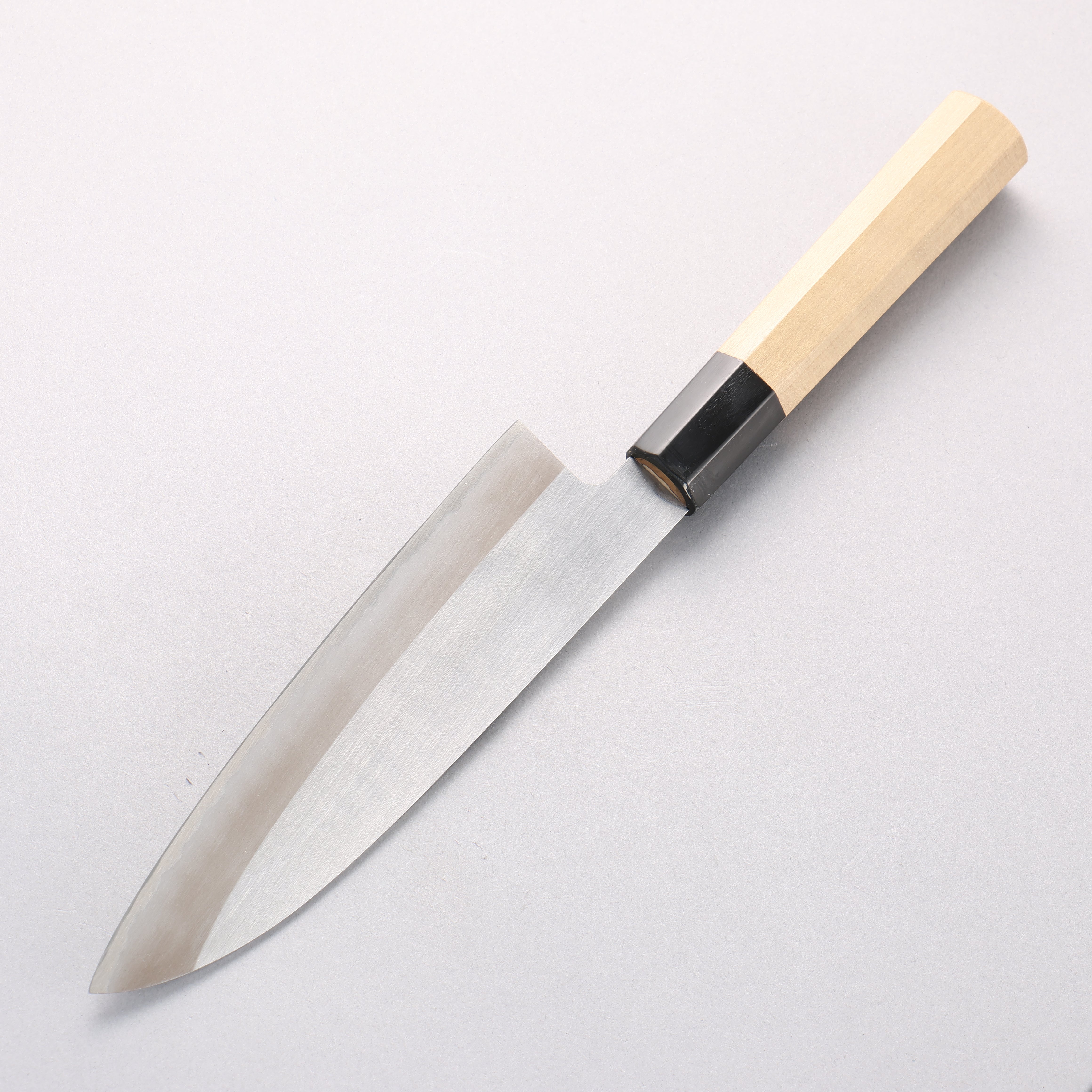 源 昭忠 白鋼二號 霞研 三德刀 180mm 木蘭 握把 - 清助刃物