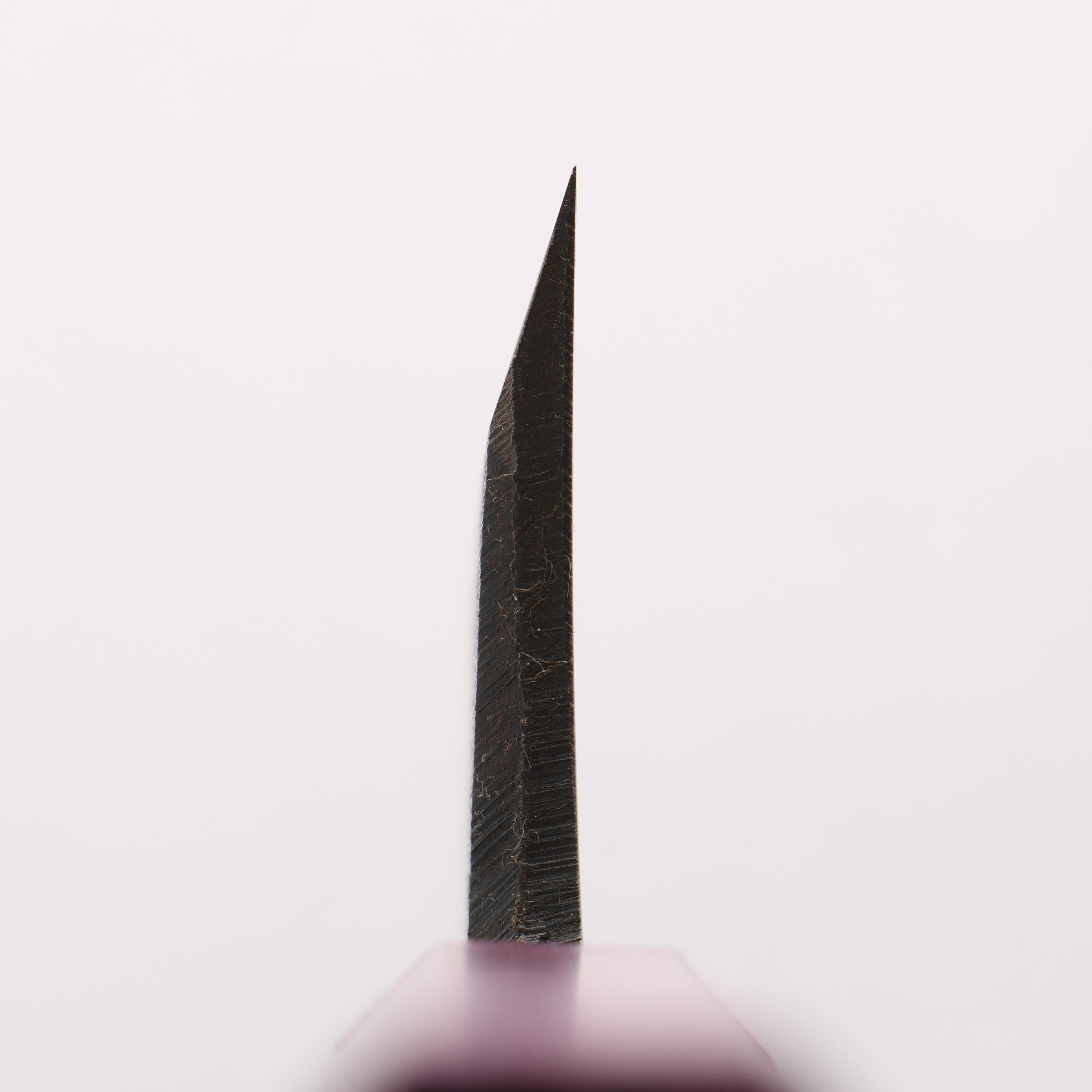 清助 白鋼二號 黑打 出刃 150mm 紫色漆塗 握把 - 清助刃物