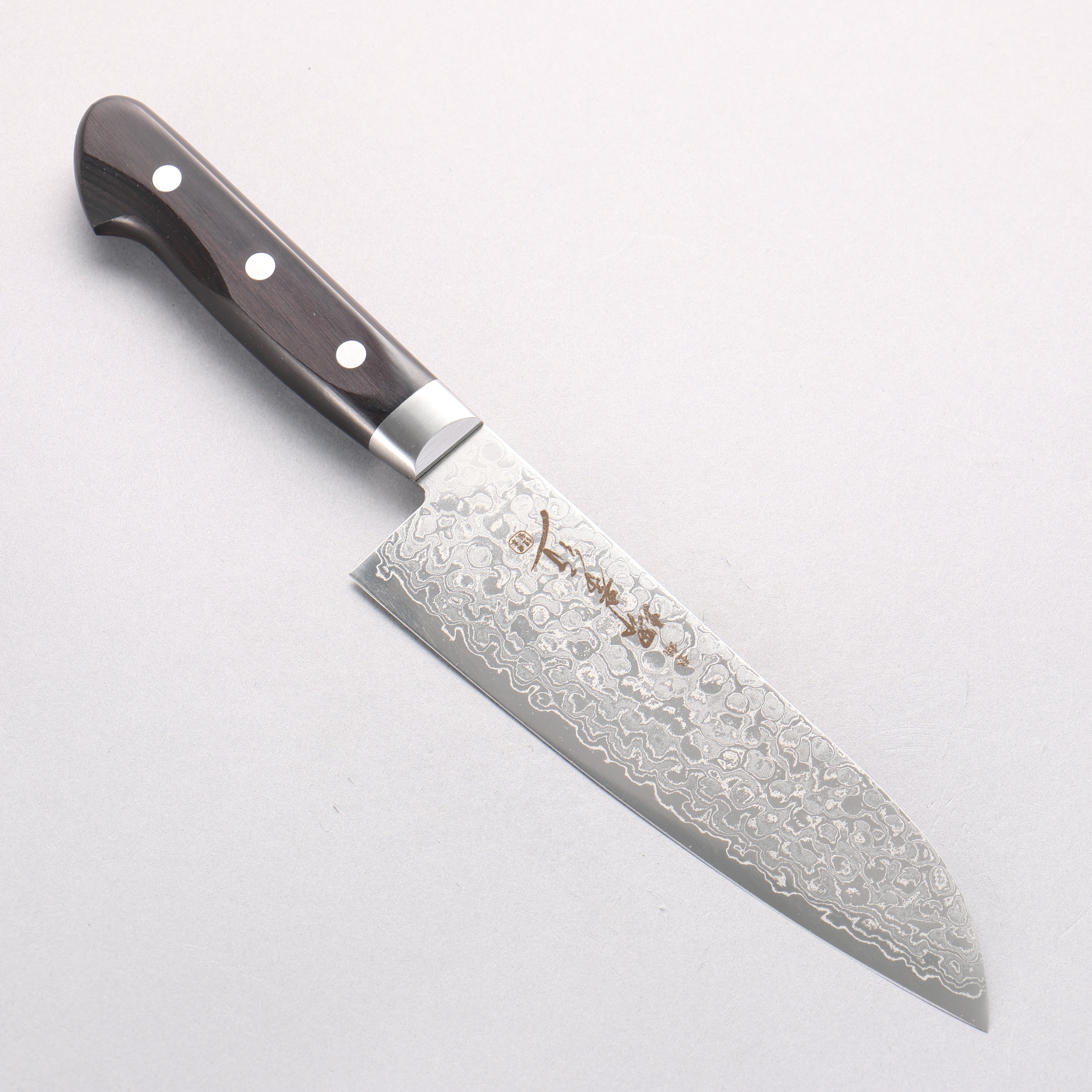 堺 孝行 AUS10 45層 鏡面處理 大馬士革紋 三德刀 170mm - 清助刃物