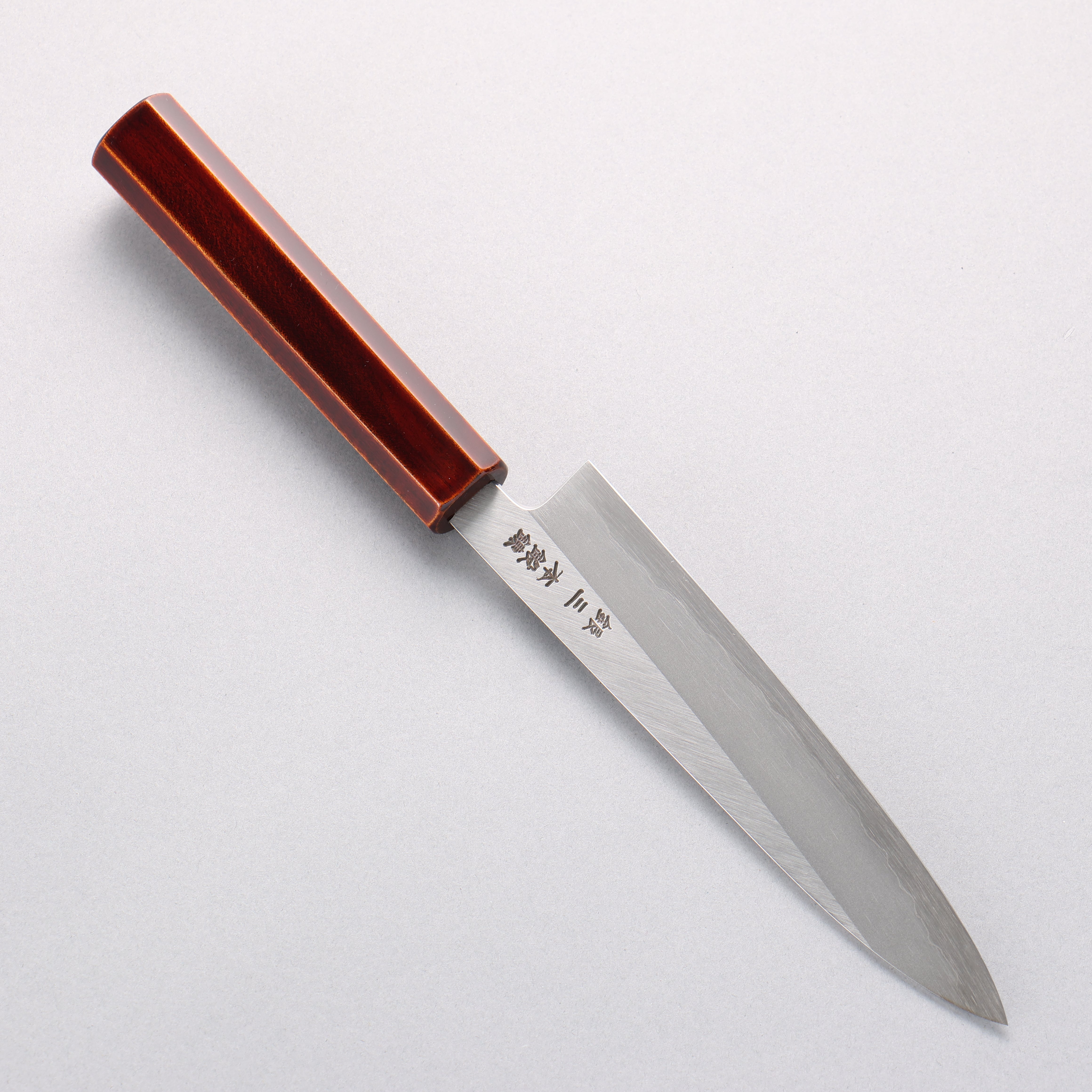 刃道 銀三鋼 打磨處理 多用途小刀 150mm 漆塗 (木地呂塗) 握把 - 清助刃物