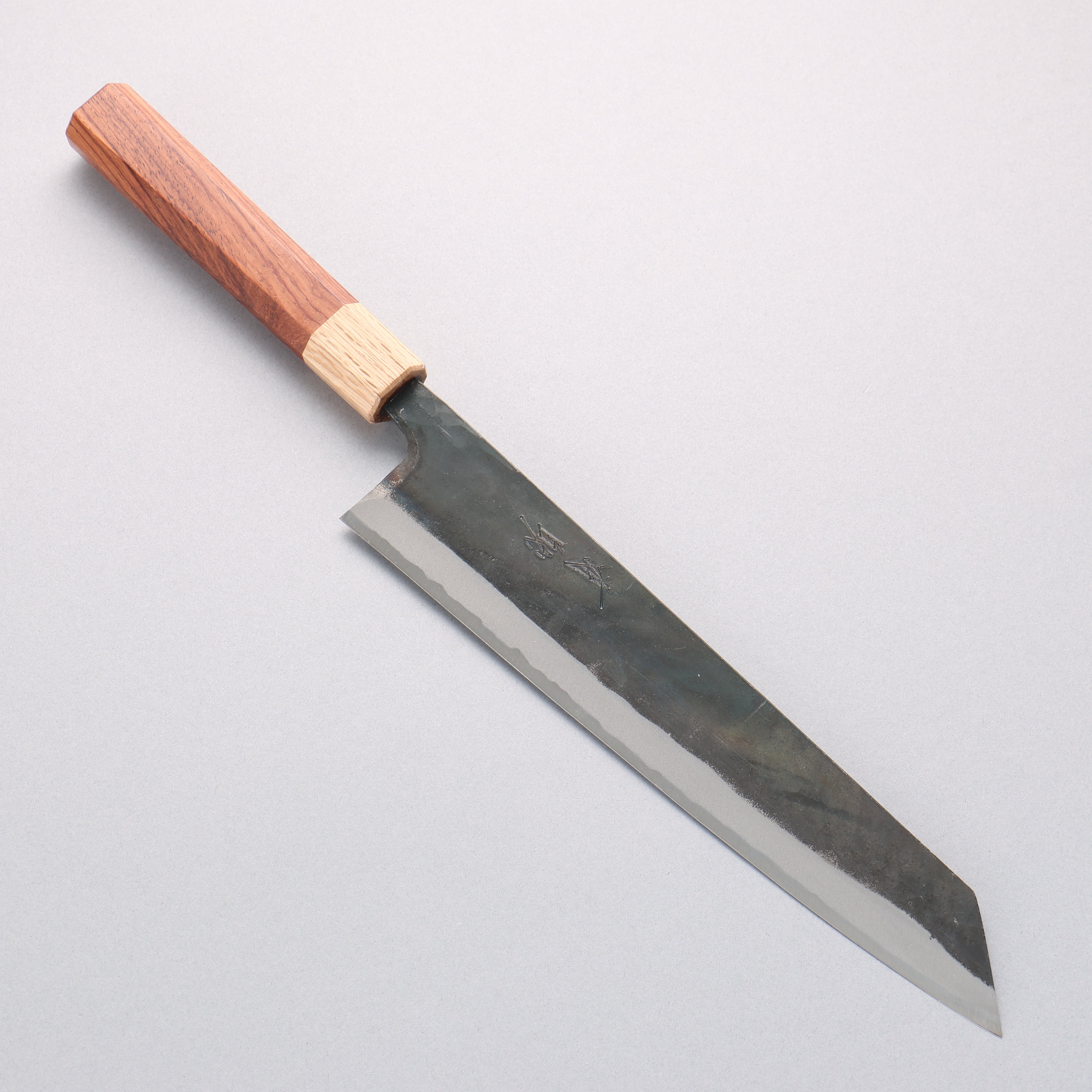 清助 青鋼一號 黑打 切付牛刀 240mm 紫檀木(口輪:樫) 握把 - 清助刃物