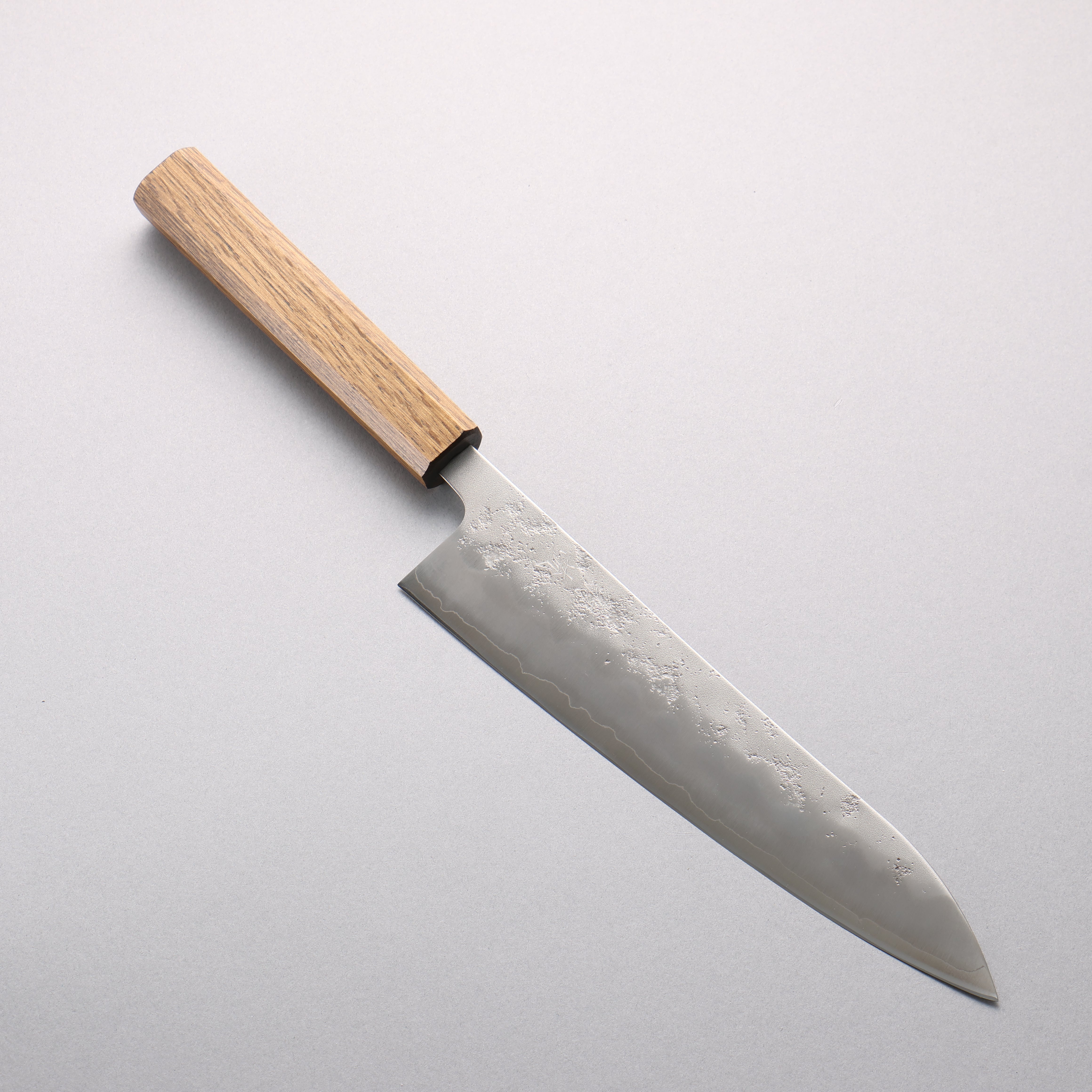 翁流 銀三鋼 梨地 牛刀 210mm 橡木 握把 - 清助刃物