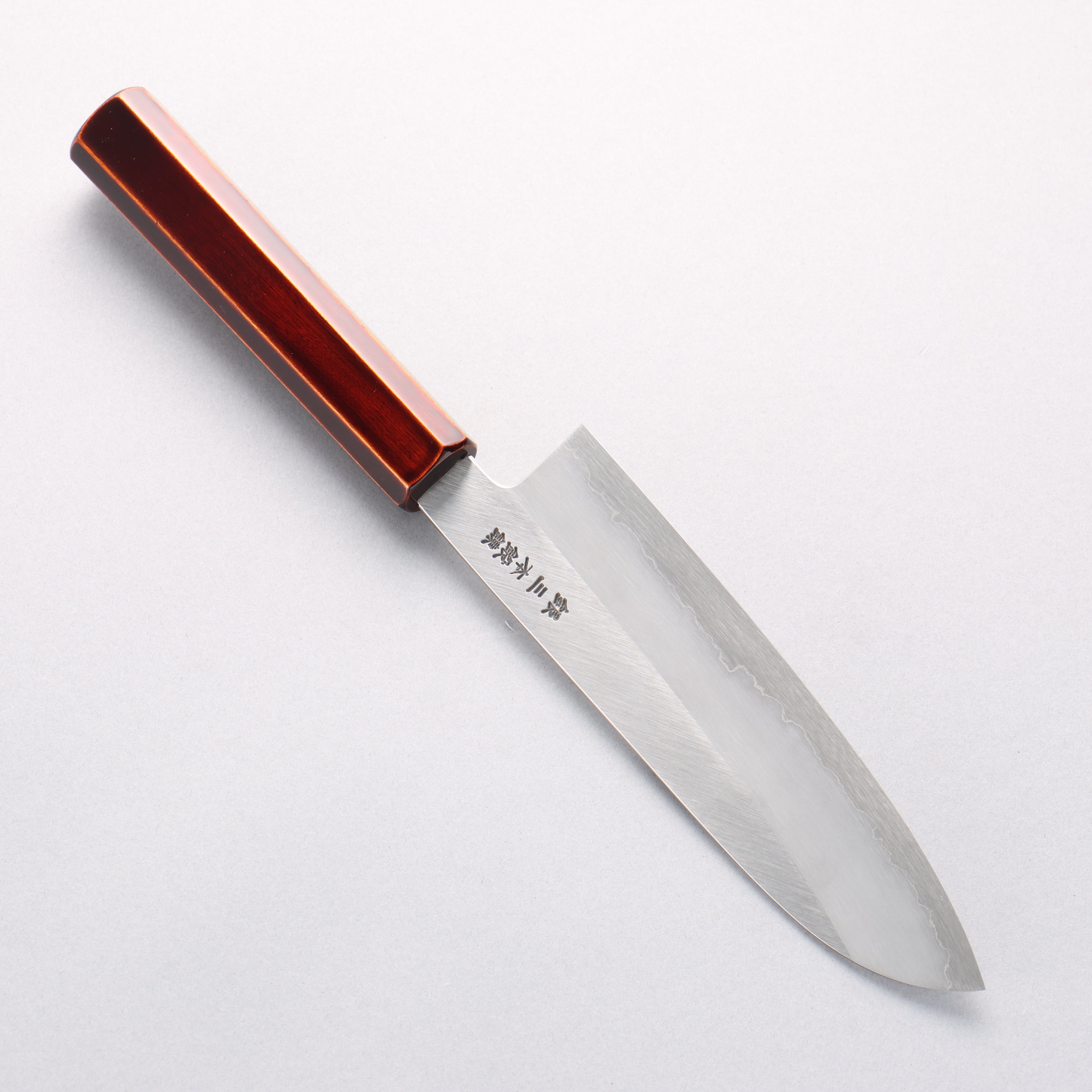 刃道 銀三鋼 打磨處理 三德刀 180mm 漆塗 (木地呂塗) 握把 - 清助刃物
