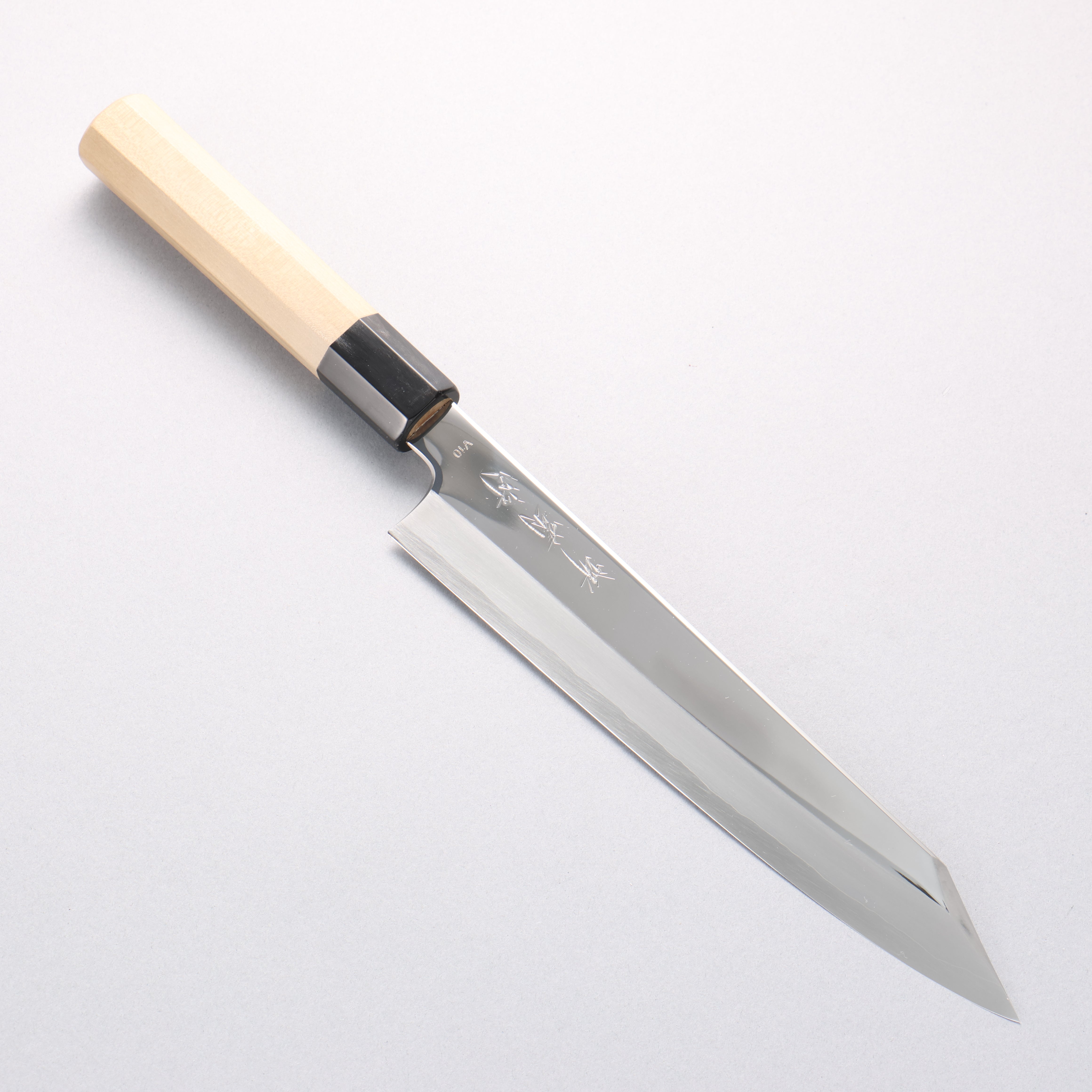 堺 菊守 VG10 鏡面處理 切付 240mm 木蘭握把 - 清助刃物