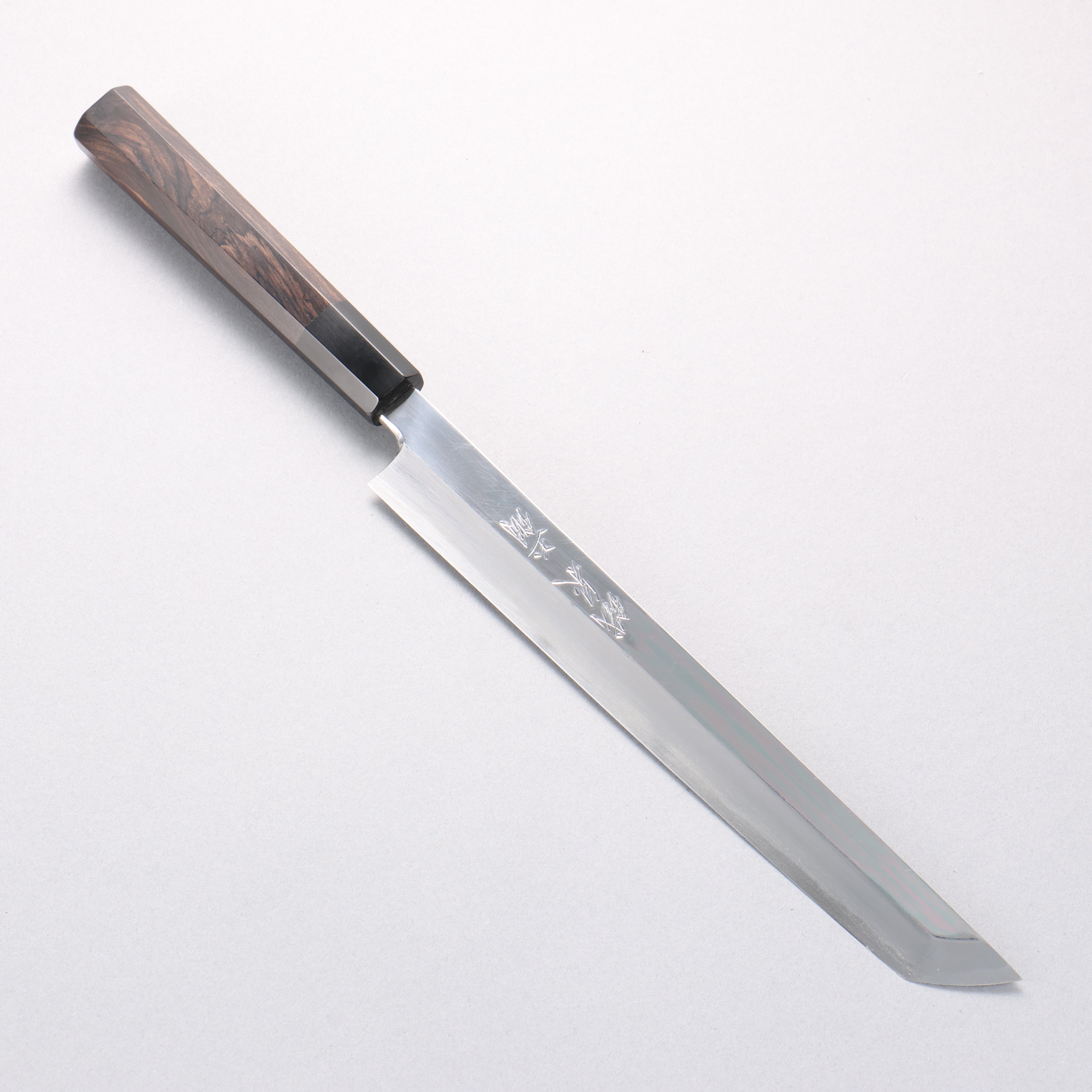 鐵泉 田中作 Tamahagane 先丸柳刃 240mm 黑檀 握把 附刀鞘 - 清助刃物