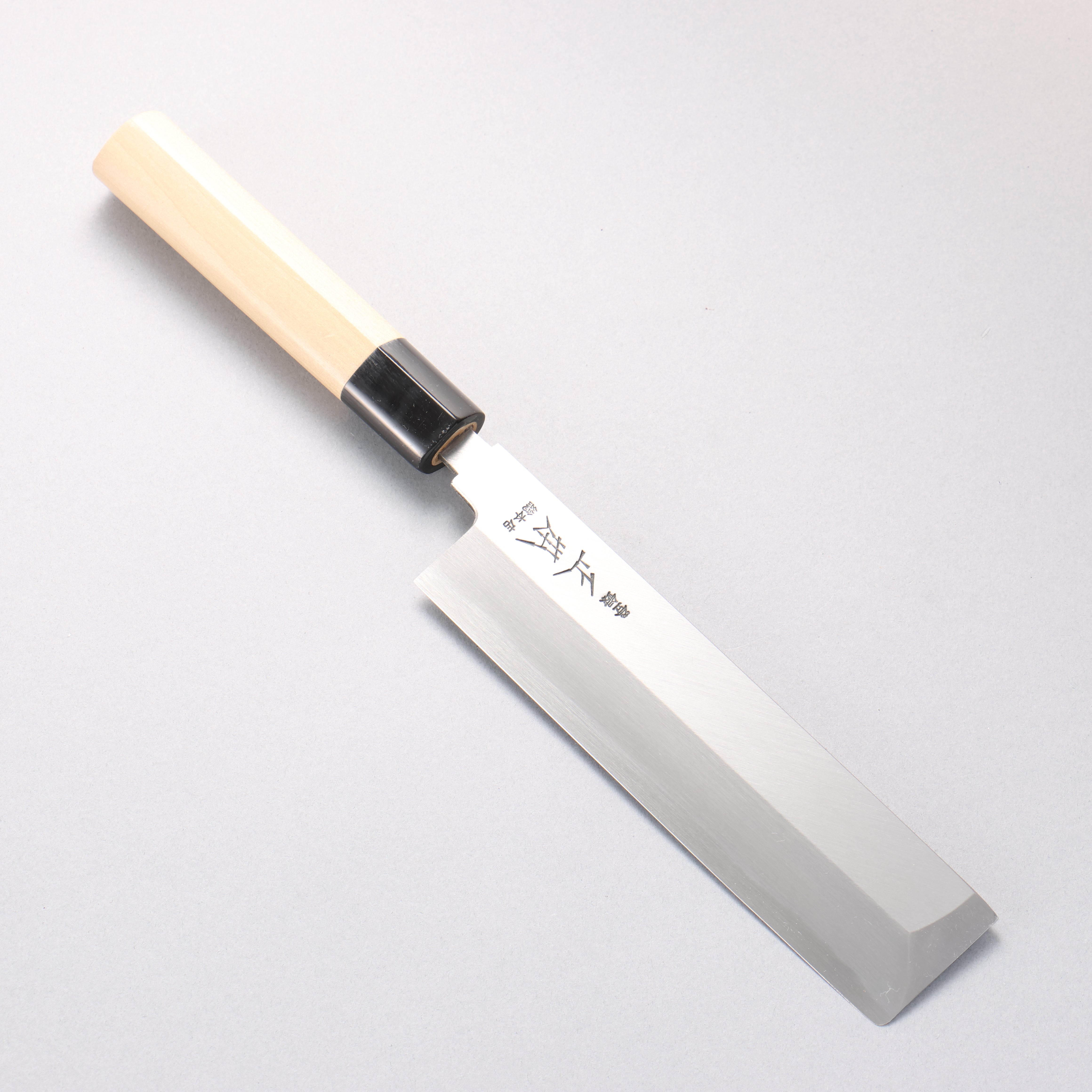 正本總本店 本霞 白鋼二號 角型薄刃 180mm 木蘭握把 - 清助刃物