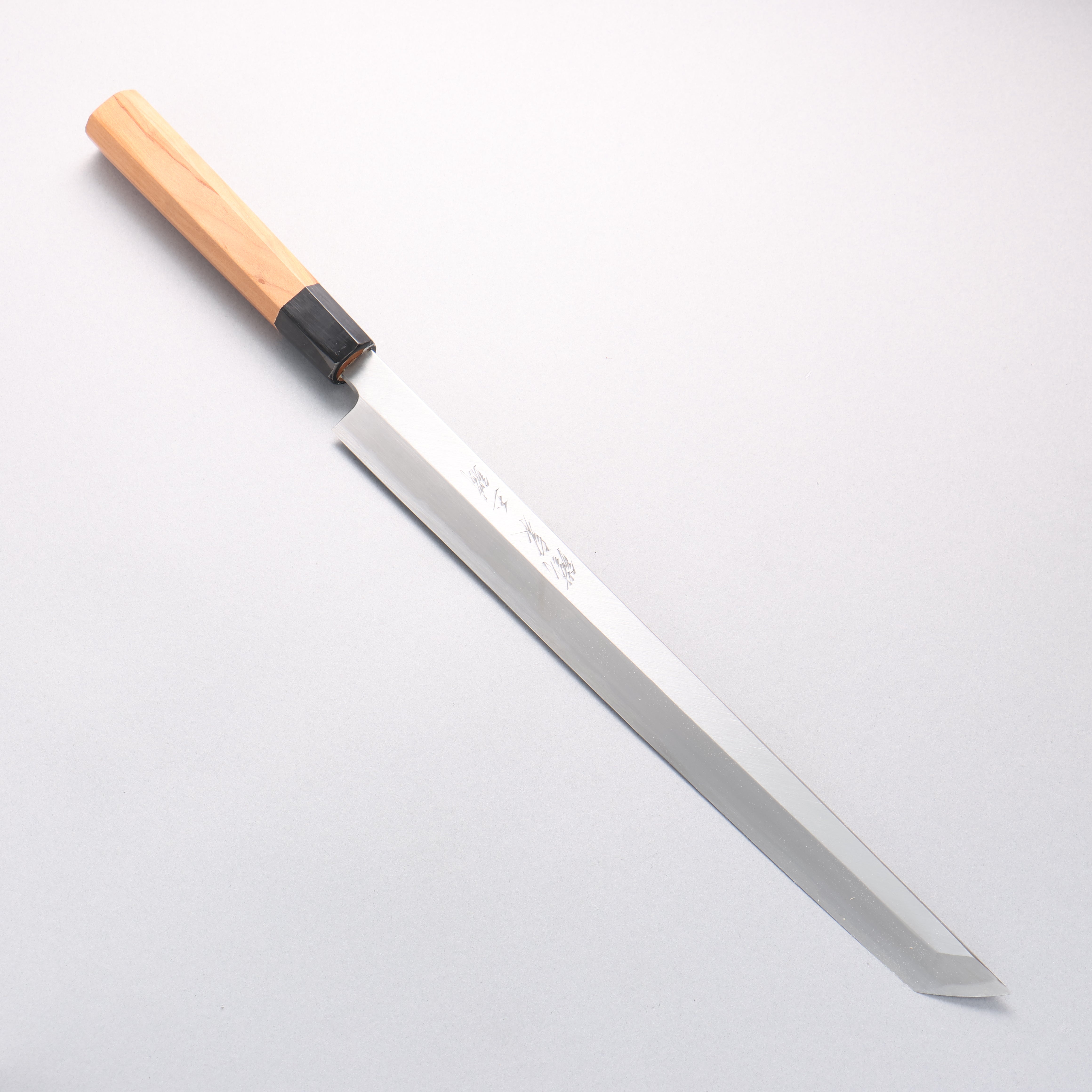鐵泉 田中作 玉鋼 先丸柳刃 315mm 山櫻 握把 附刀鞘 - 清助刃物