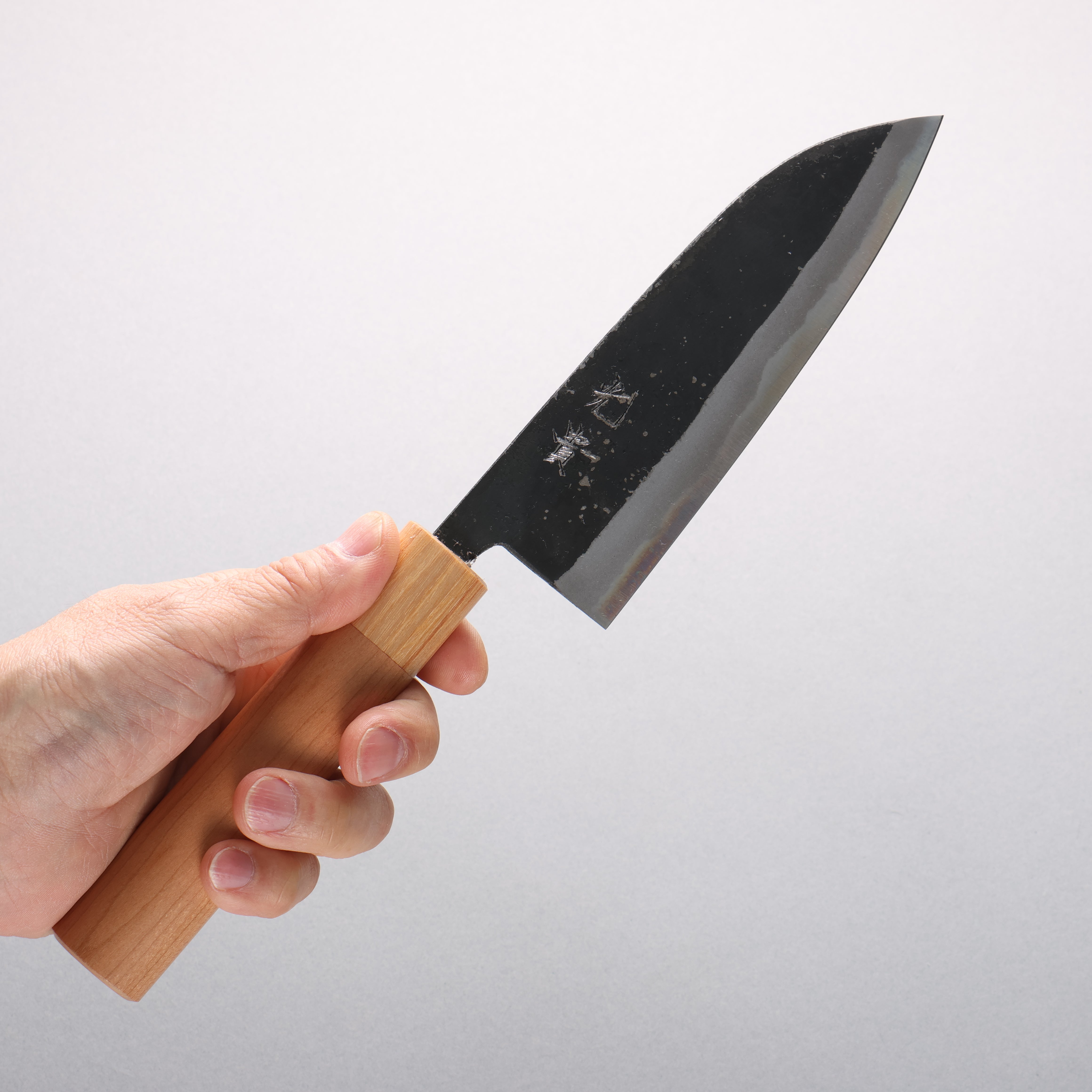 光貴 青鋼二號 黑打 小三德刀 150mm 美國櫻桃木 握把 - 清助刃物