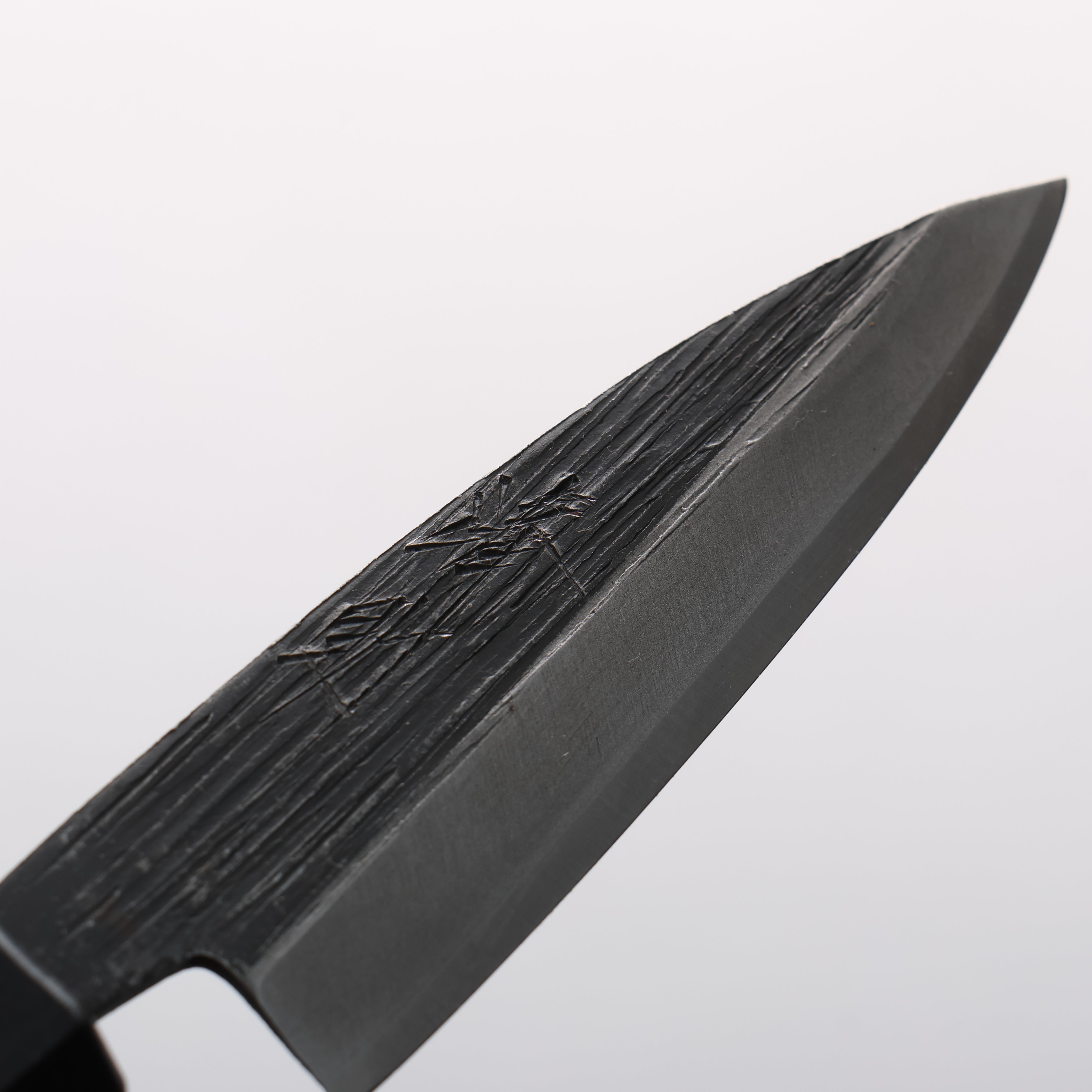清助 青鋼二號 黑打 竹筴魚刀 75mm 核桃木 握把 - 清助刃物