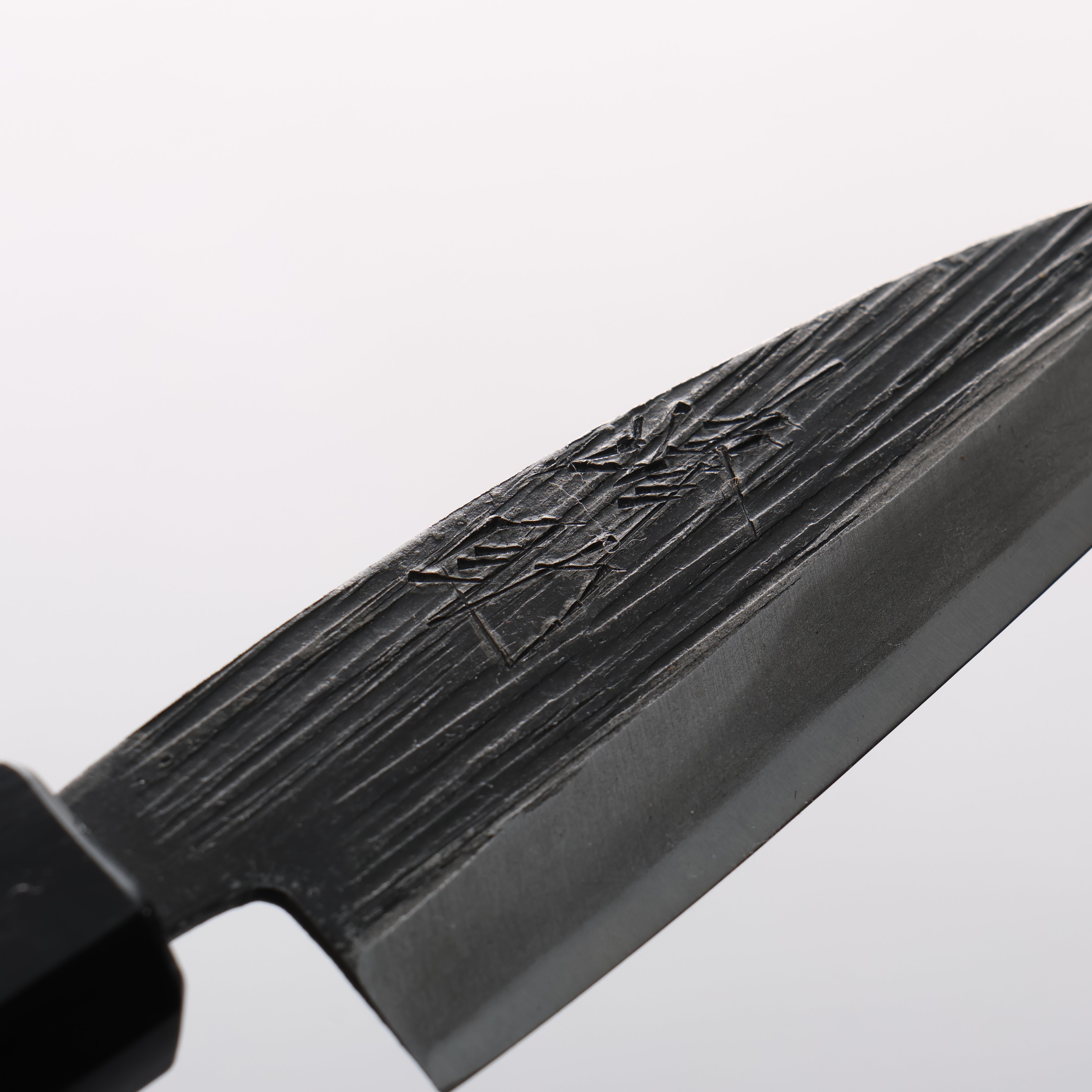 清助 青鋼二號 黑打 竹筴魚刀 90mm 核桃木 握把 - 清助刃物