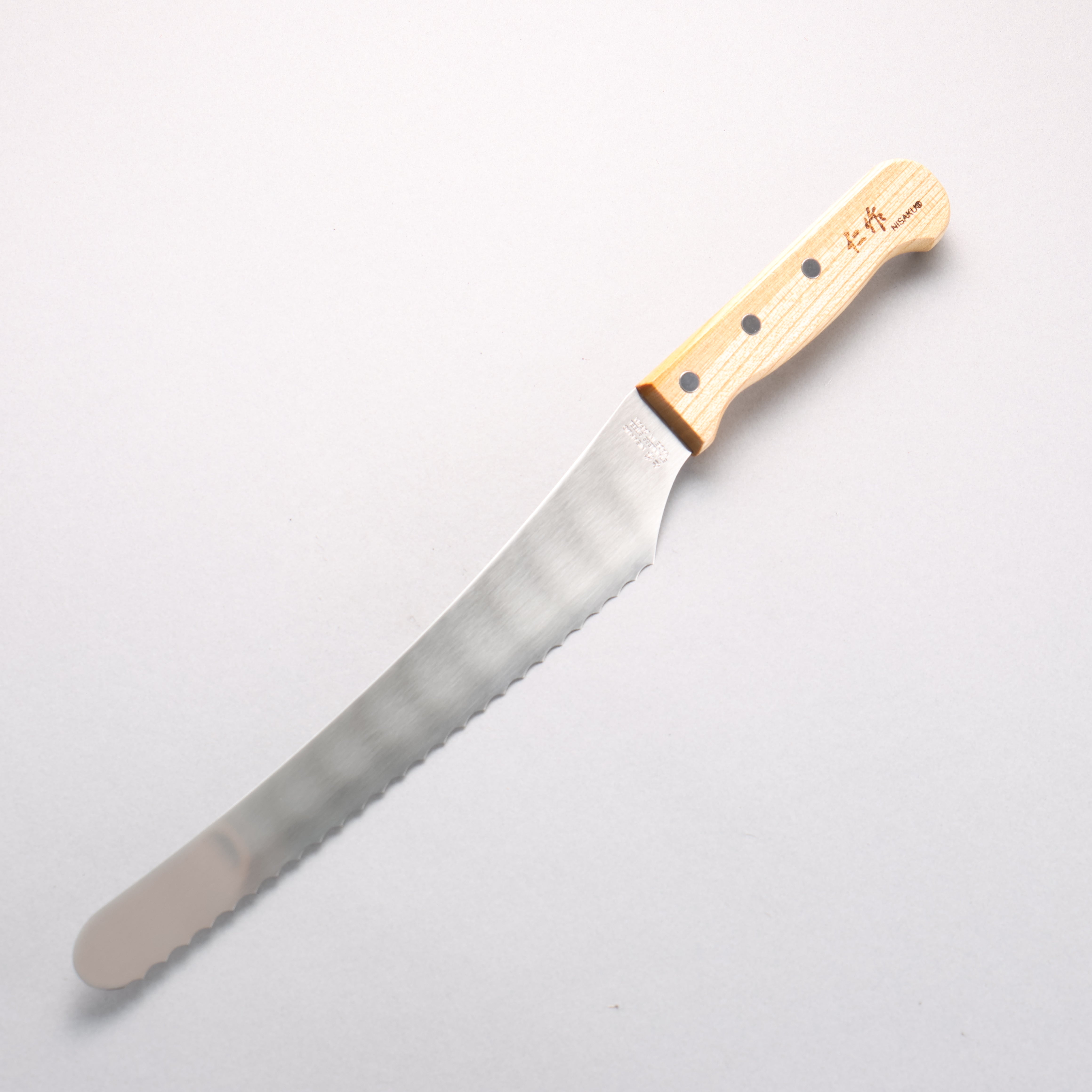仁作 不鏽鋼 鋸齒麵包刀 240mm 天然木 握把 - 清助刃物