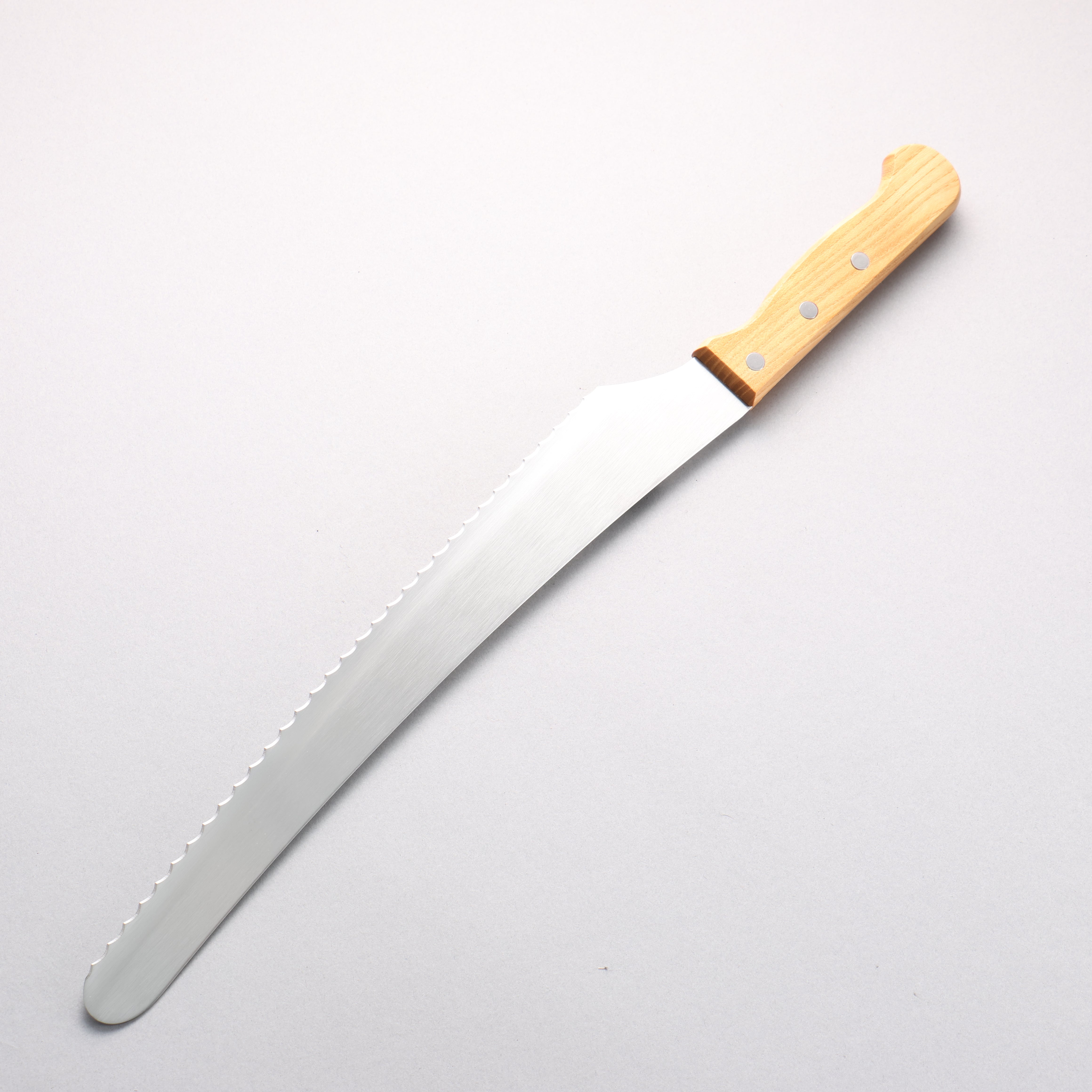 仁作 不鏽鋼 鋸齒麵包刀 300mm 天然木 握把 - 清助刃物