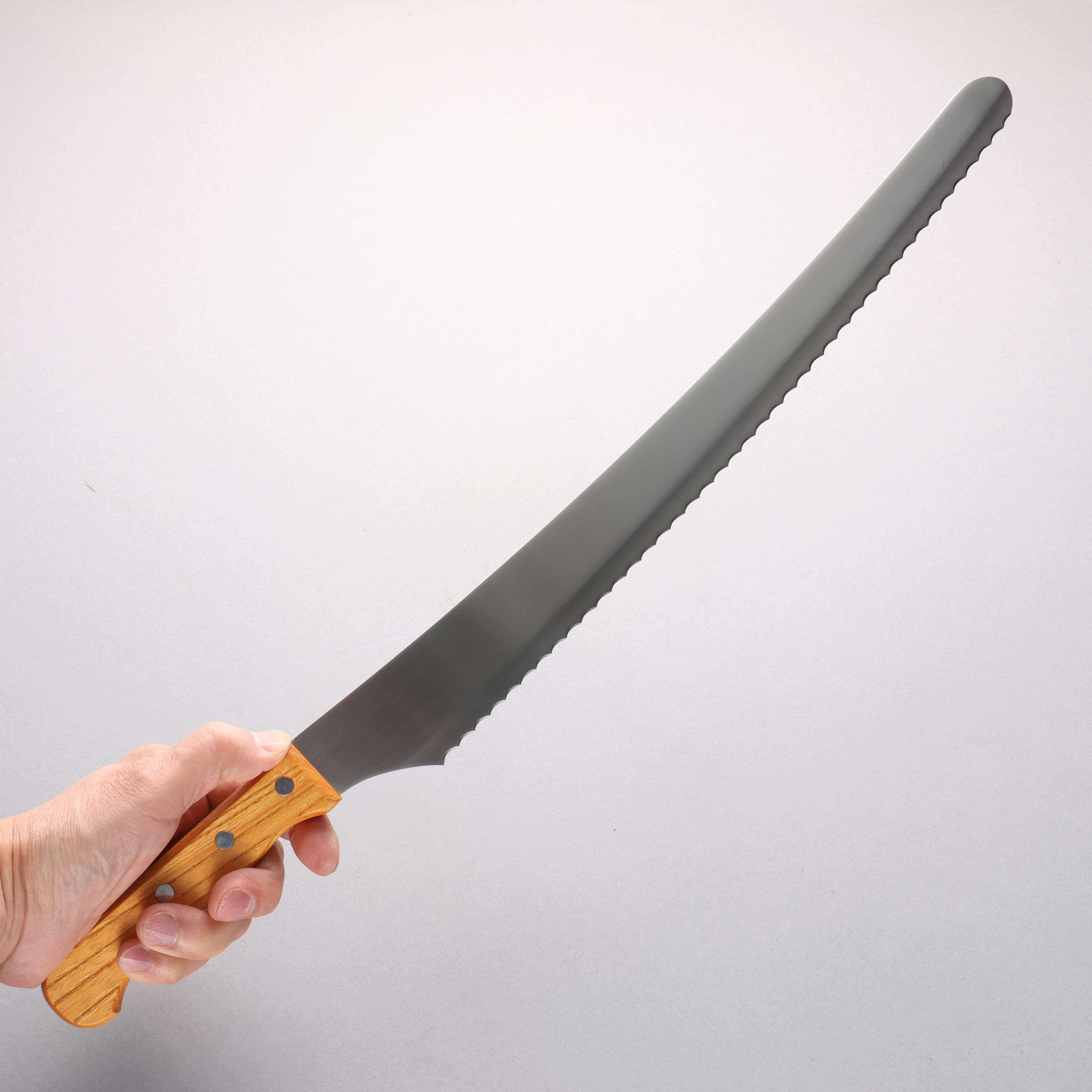 仁作 不鏽鋼 鋸齒麵包刀 360mm 天然木 握把 - 清助刃物