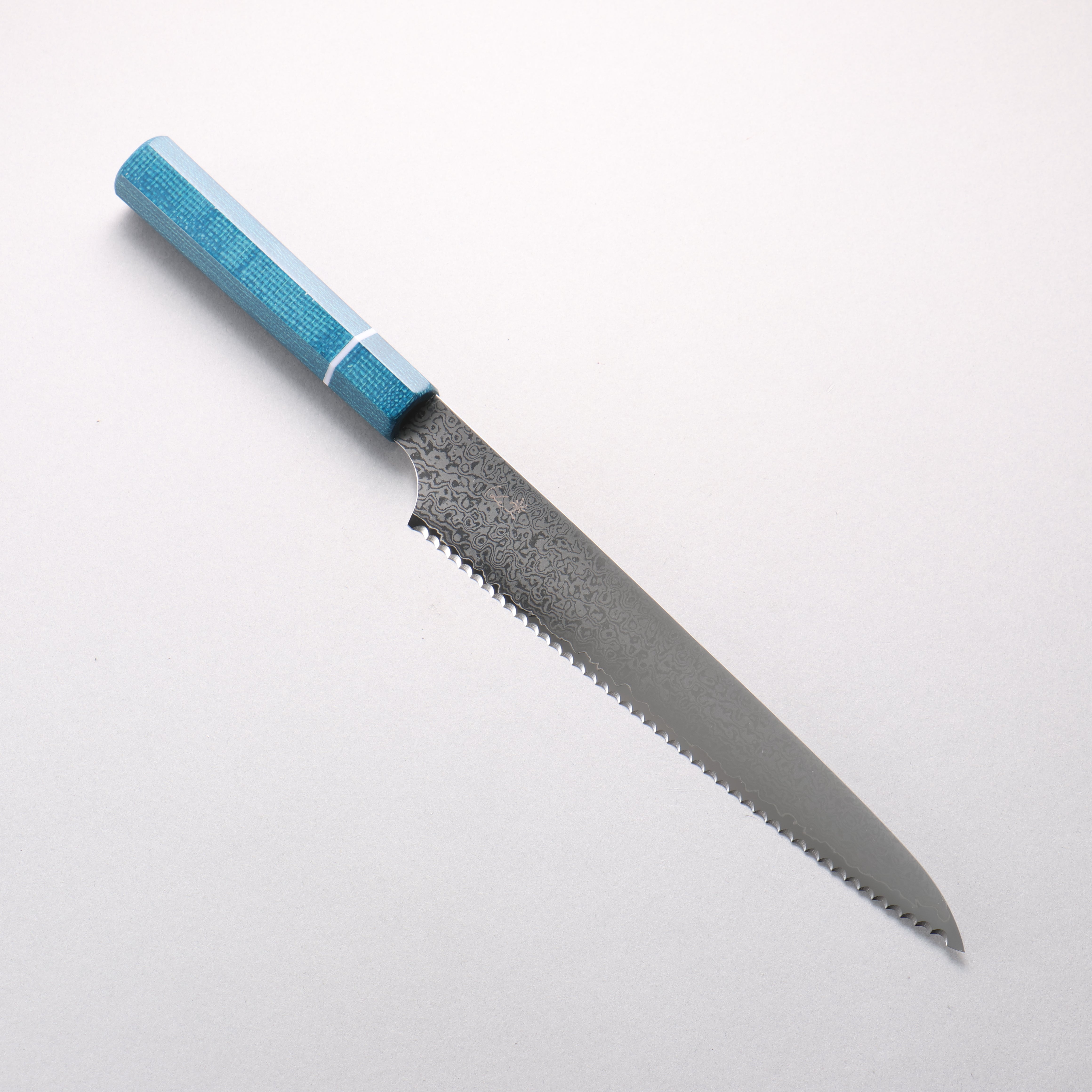 Kei VG10 大馬士革紋 麵包刀 240mm 青米卡塔(樹脂複合材料) 握把 - 清助刃物