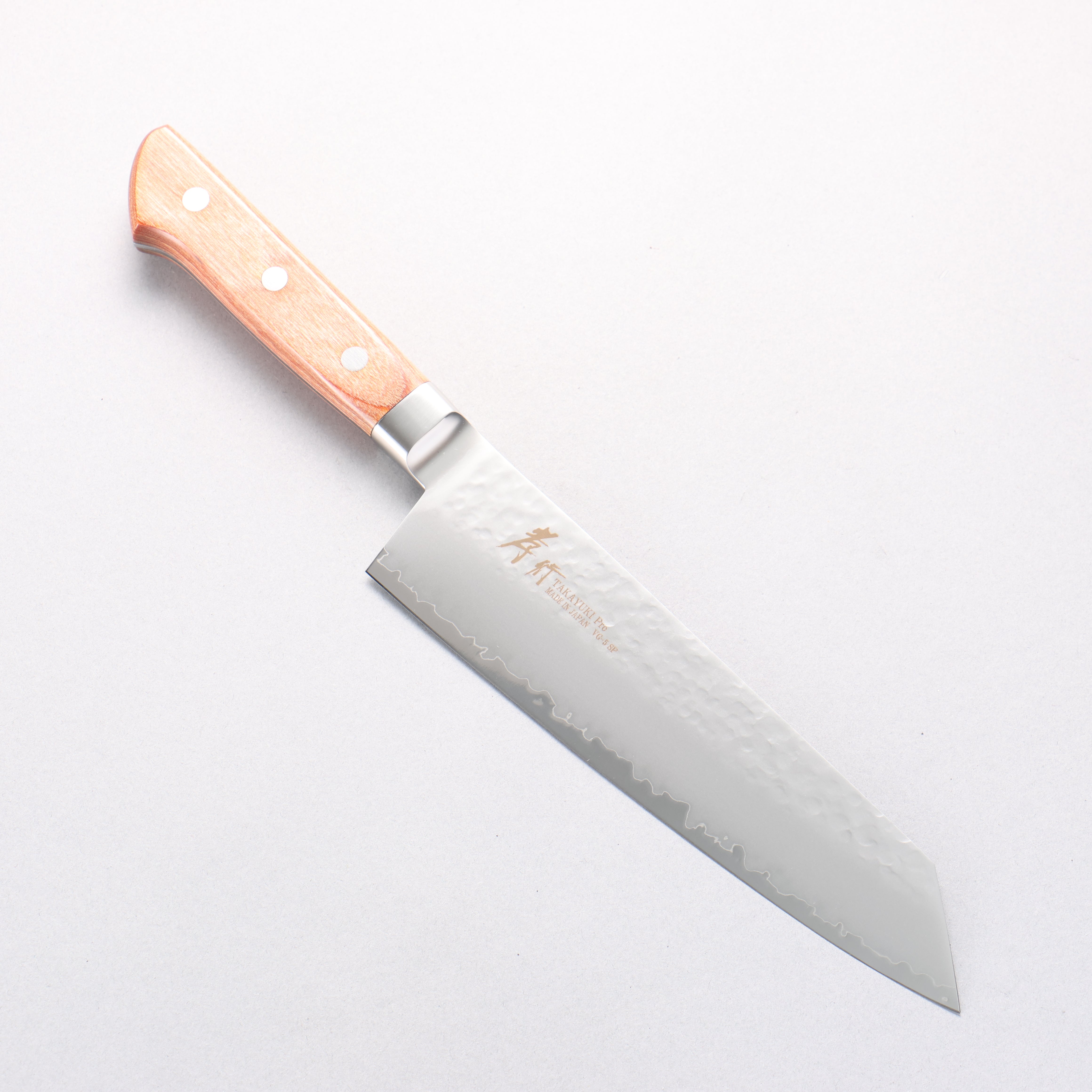 堺 孝行 VG5 鎚目 切付牛刀 190mm 茶色合成木 握把 - 清助刃物