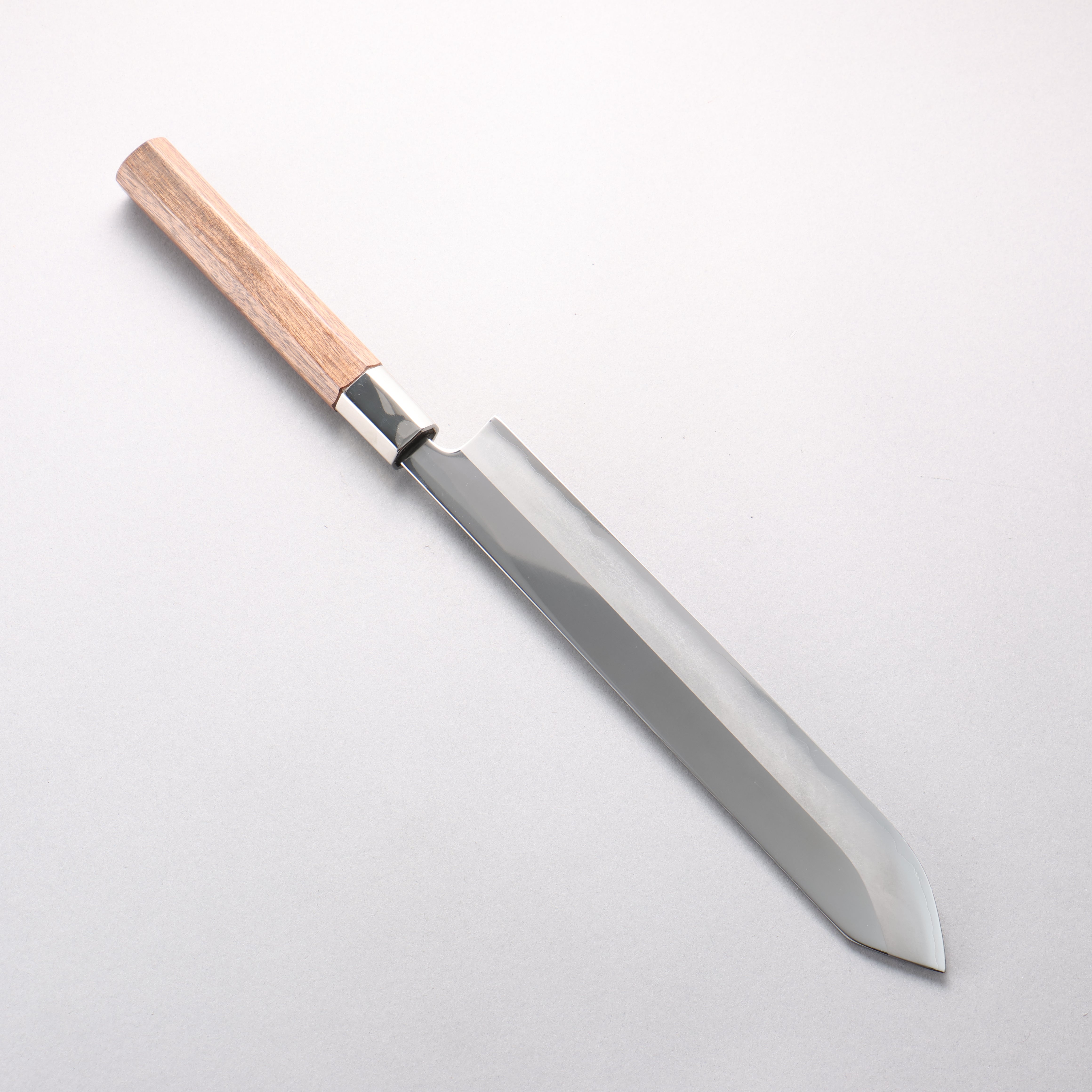 黑鳥 銀三鋼 打磨處理 鰹魚刀 240mm 核桃木 握把 - 清助刃物