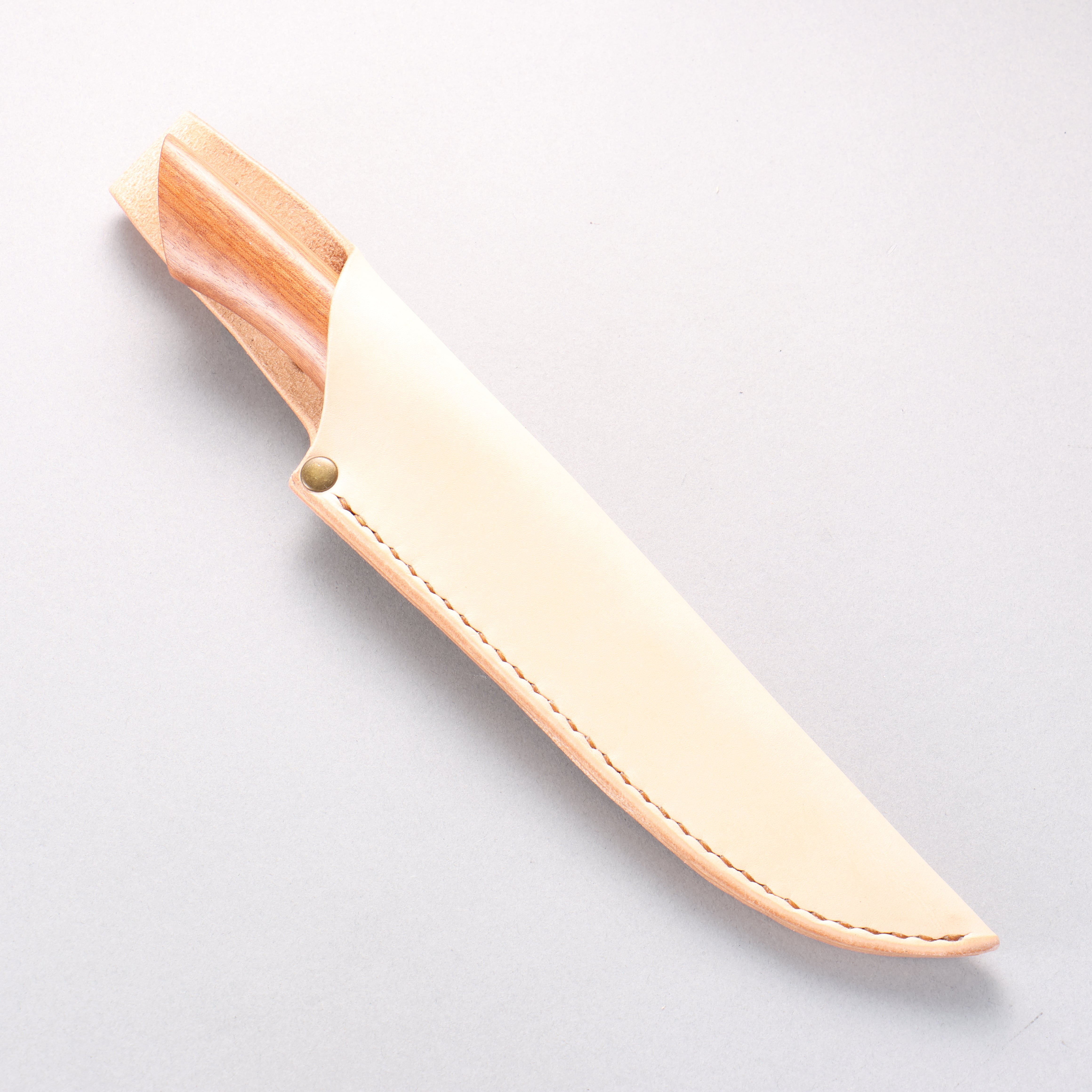 黑鳥 銀三鋼 打磨處理 多用途小刀 135mm 花梨木 握把 附刀鞘 - 清助刃物
