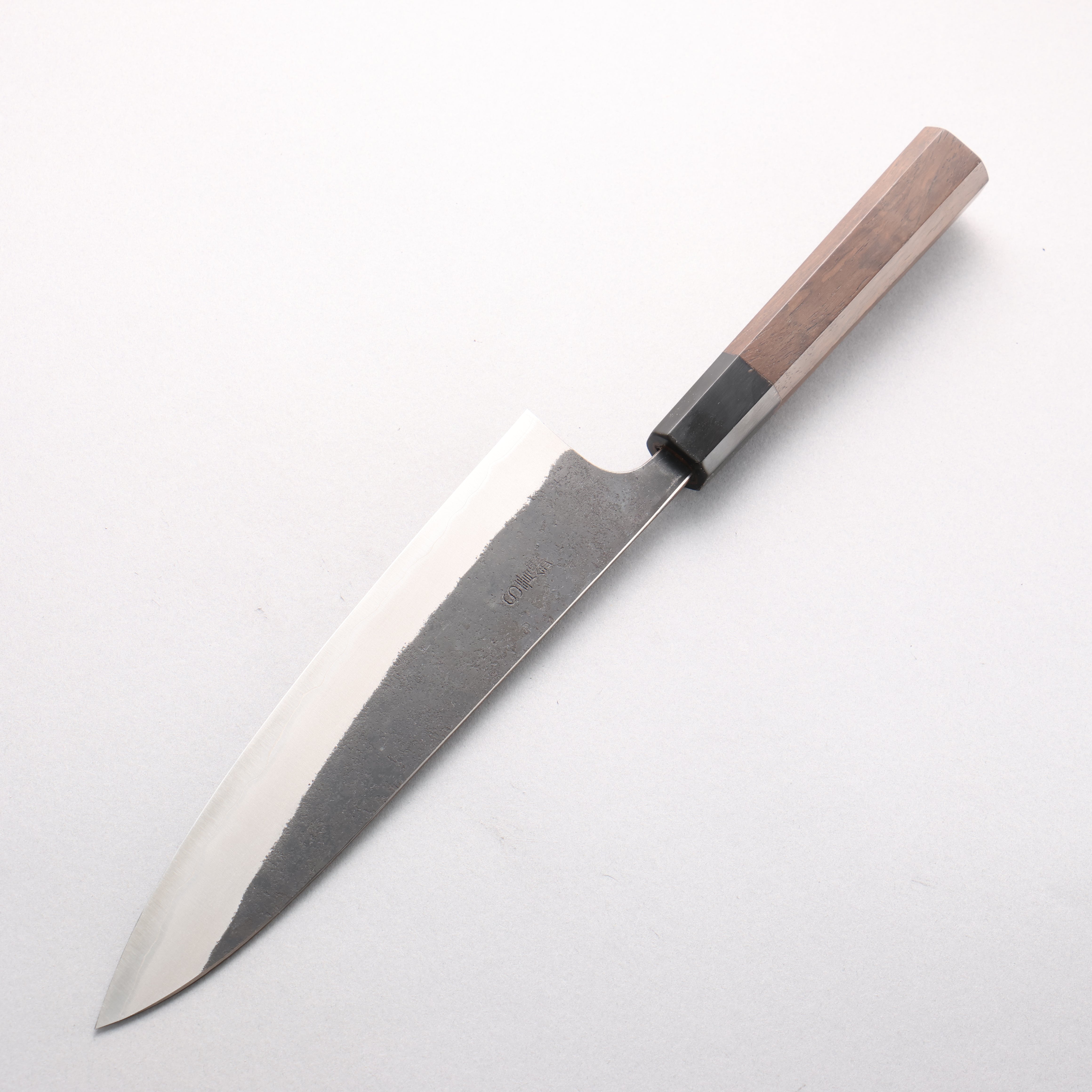 山本 直 超級青鋼 黑打 牛刀 210mm 核桃木 握把 - 清助刃物