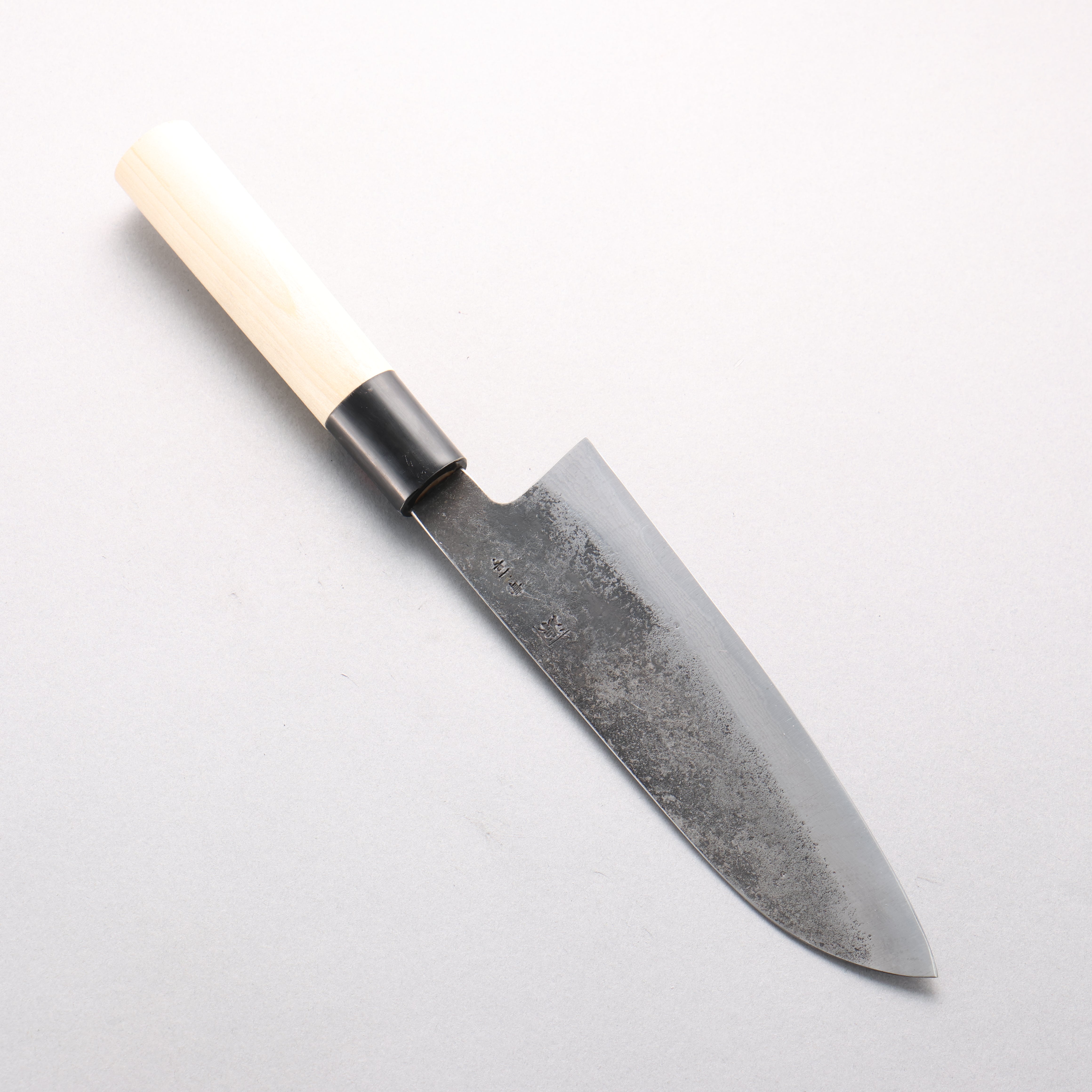 田中 誠貴 青鋼二號 大馬士革紋 黑打 三德刀 170mm 木蘭 握把 - 清助刃物