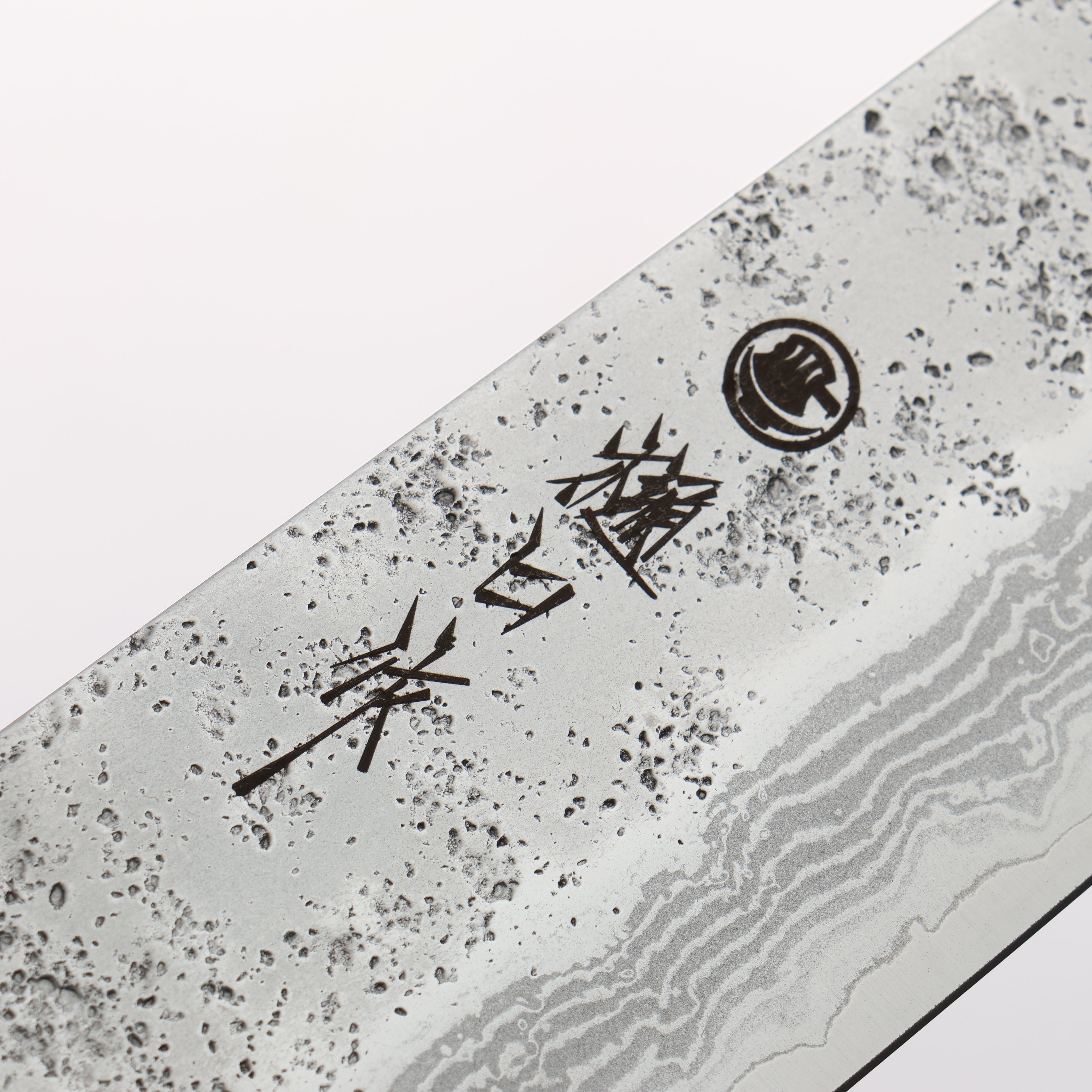 樋口 VG10 8層大馬士革紋 梨地 三德刀 180mm 灰色合成木 握把 - 清助刃物