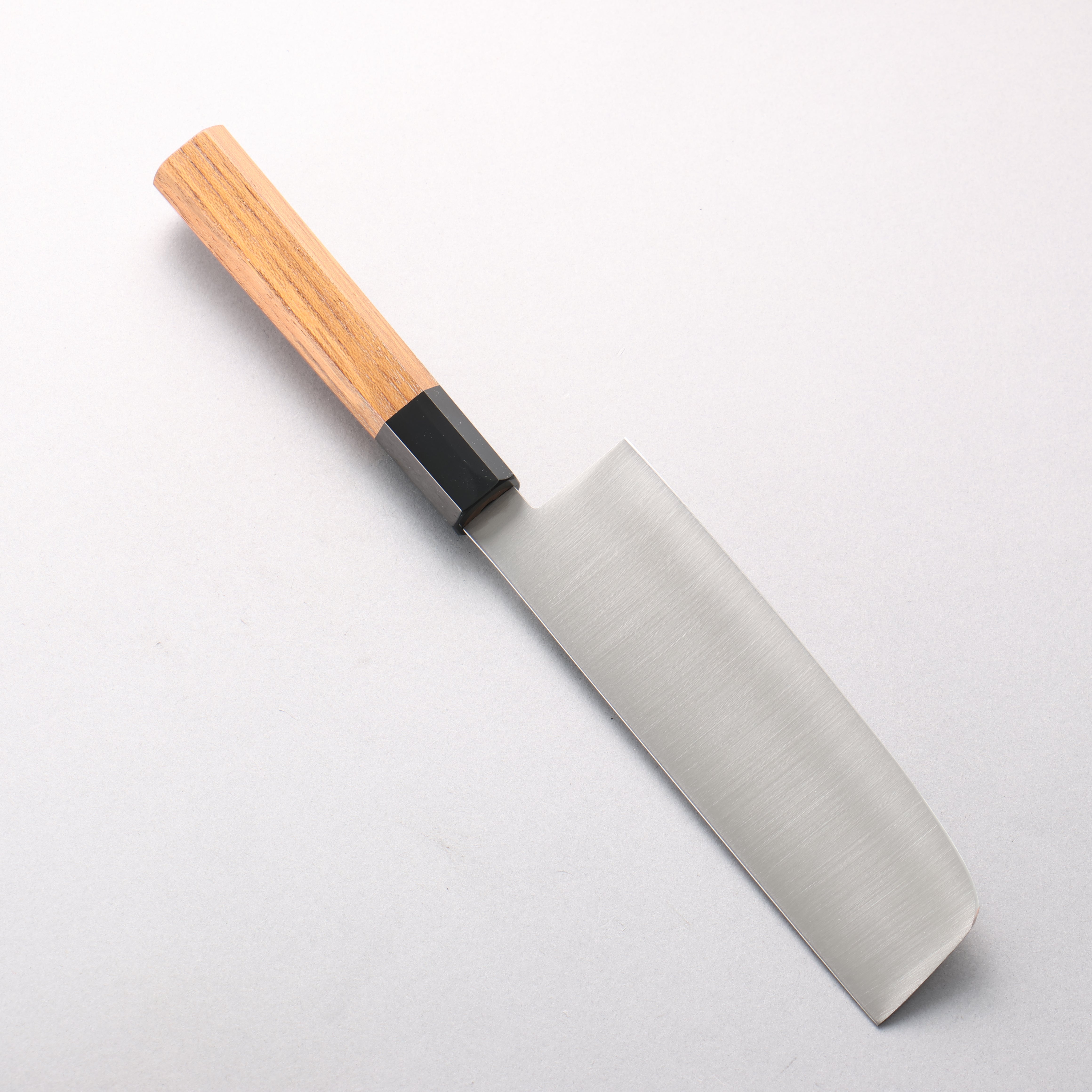 清助 不鏽鋼 菜切 160mm 柚木 (口輪:黑塑膠) 握把 - 清助刃物