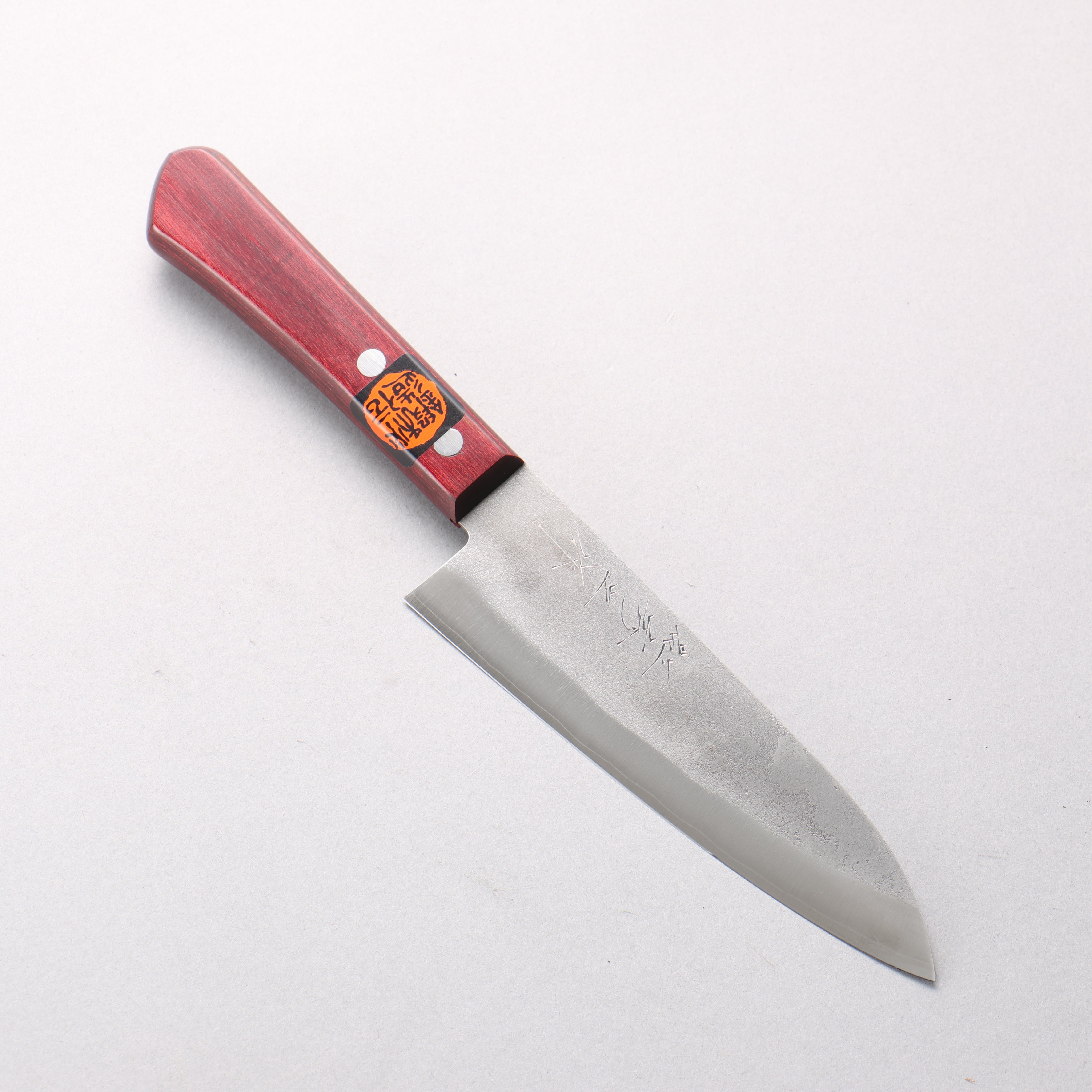 田中 誠貴 銀三鋼 梨地 小三德刀 150mm 紅合成木 握把 - 清助刃物