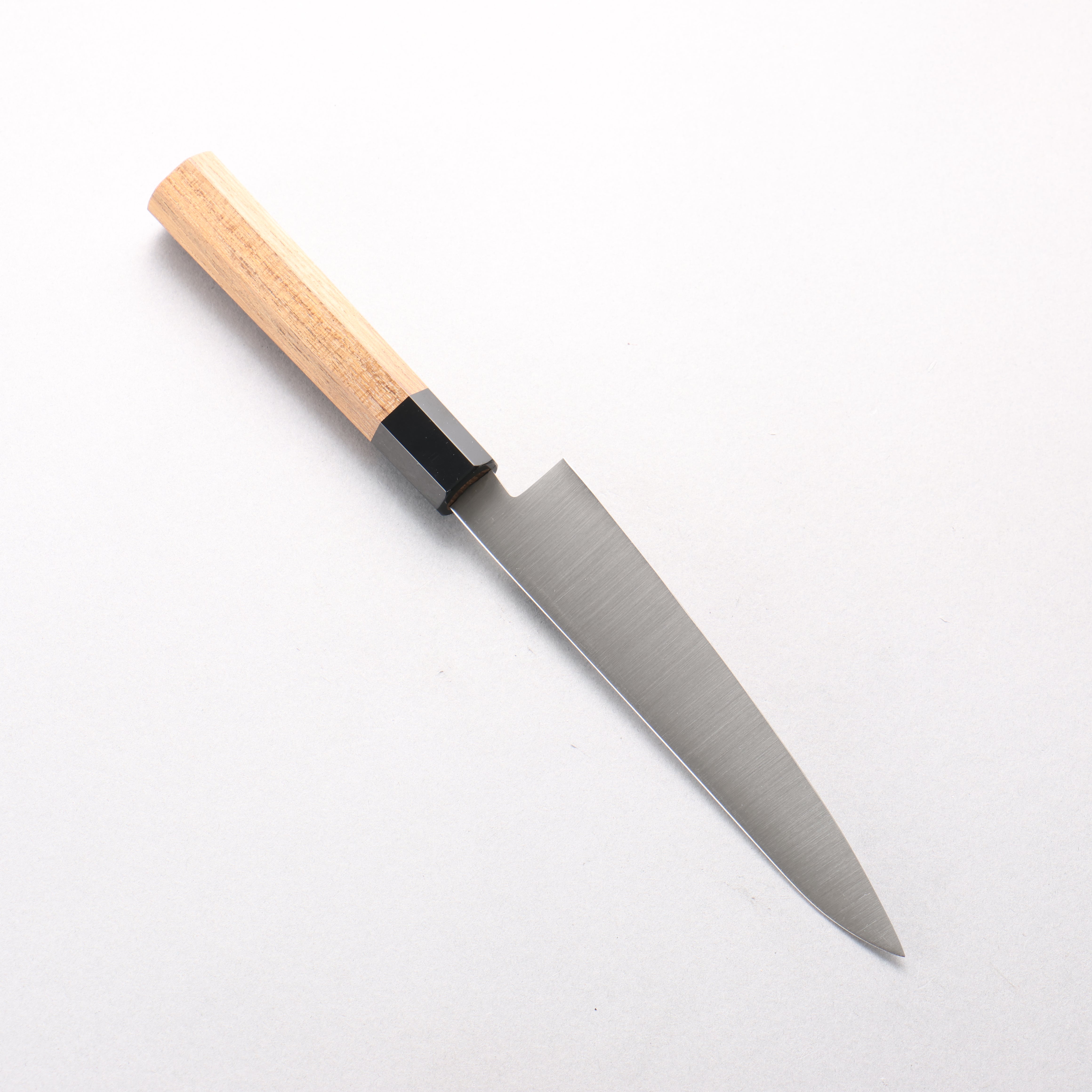 清助 不鏽鋼 多用途小刀 150mm 柚木 (口輪:黑塑膠) 握把 - 清助刃物