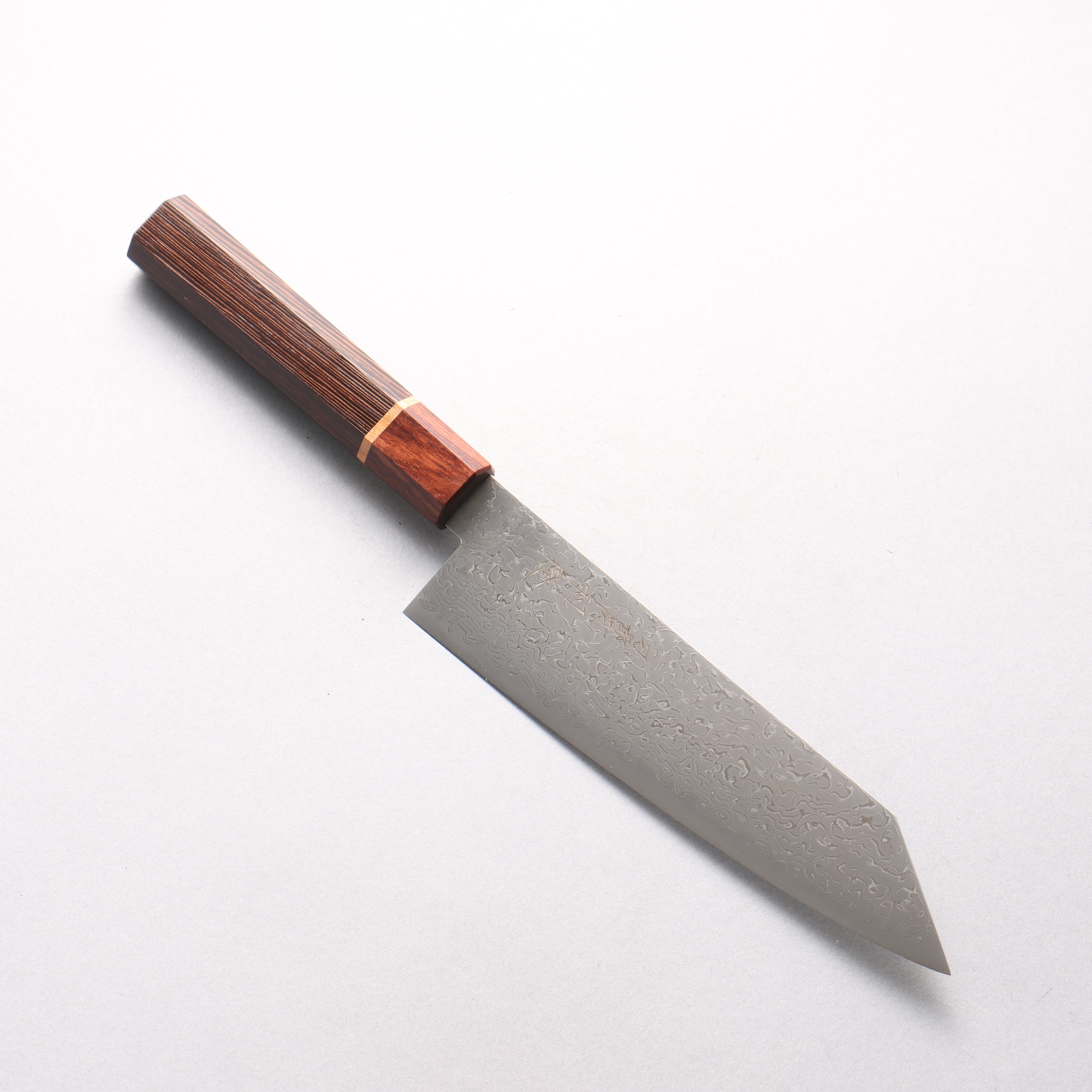 利隆 VG10 65層大馬士革紋 切付三德刀 180mm 雞翅木帶櫻桃木環(口輪:紫檀木) 握把 - 清助刃物