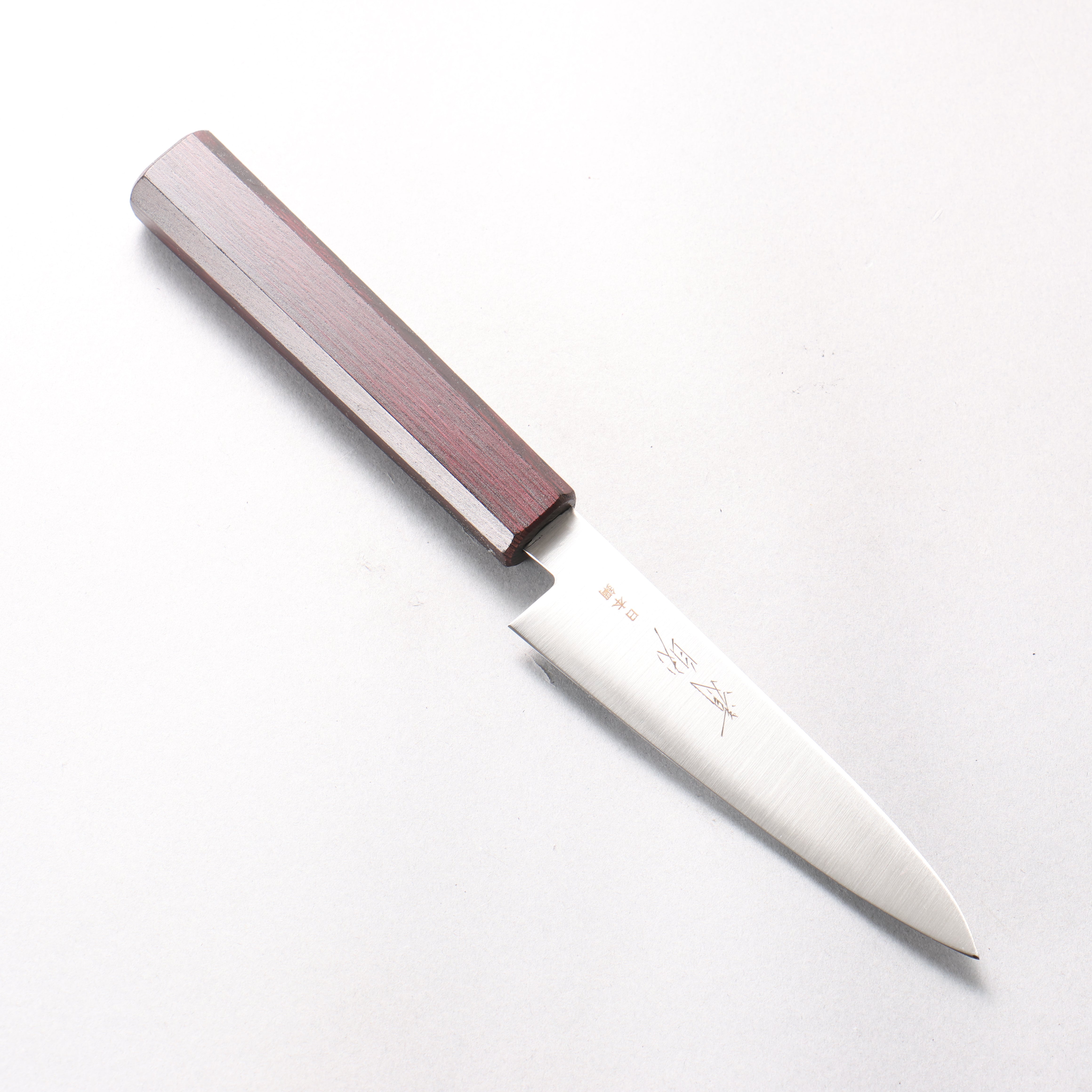 清助 SK-4鋼 多用途小刀 120mm 木材(亮紫色) 握把 - 清助刃物
