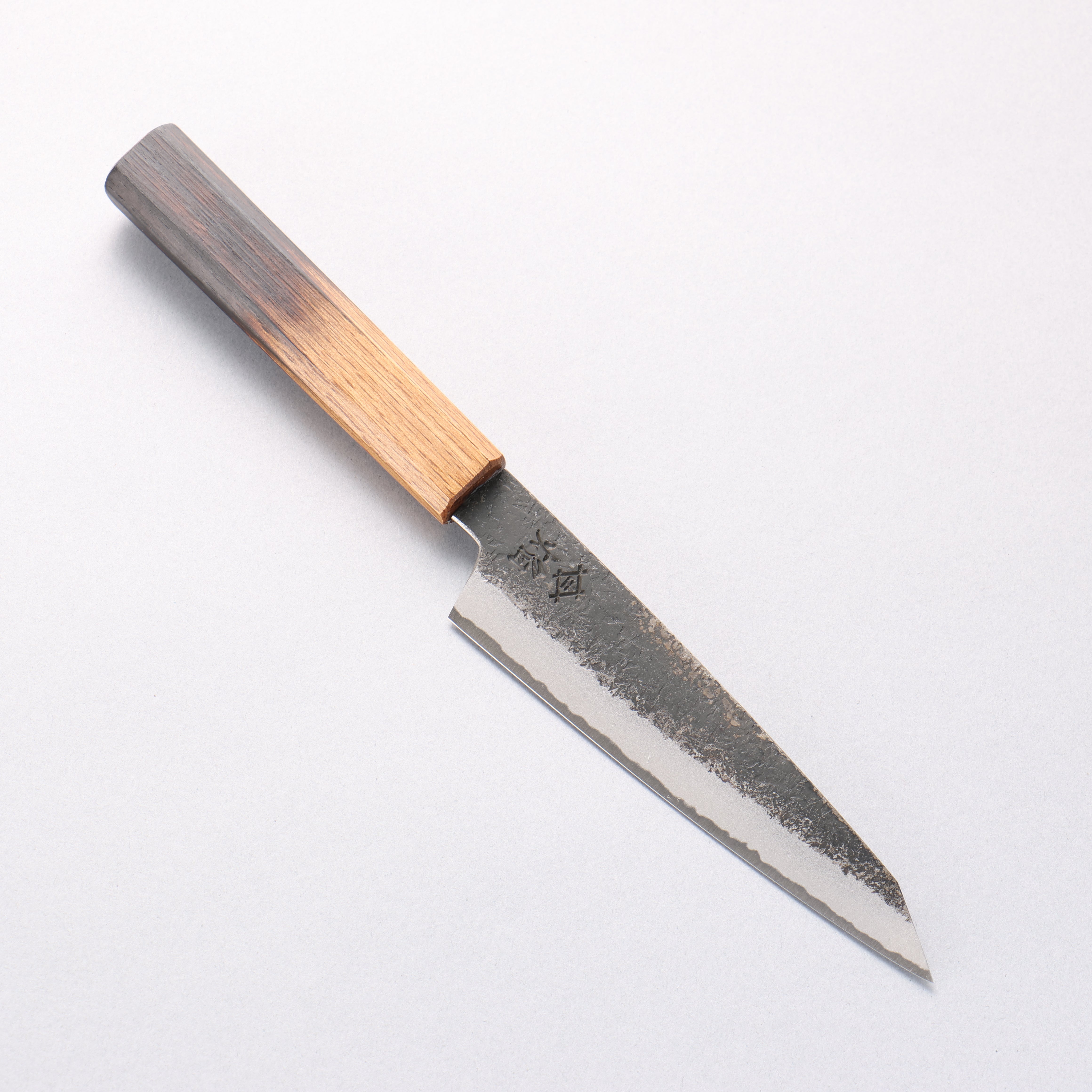 堺 孝行 焰紅蓮 青鋼二號 黑打 鎚目 切付多用途小刀 150mm 燒櫟木 握把 - 清助刃物