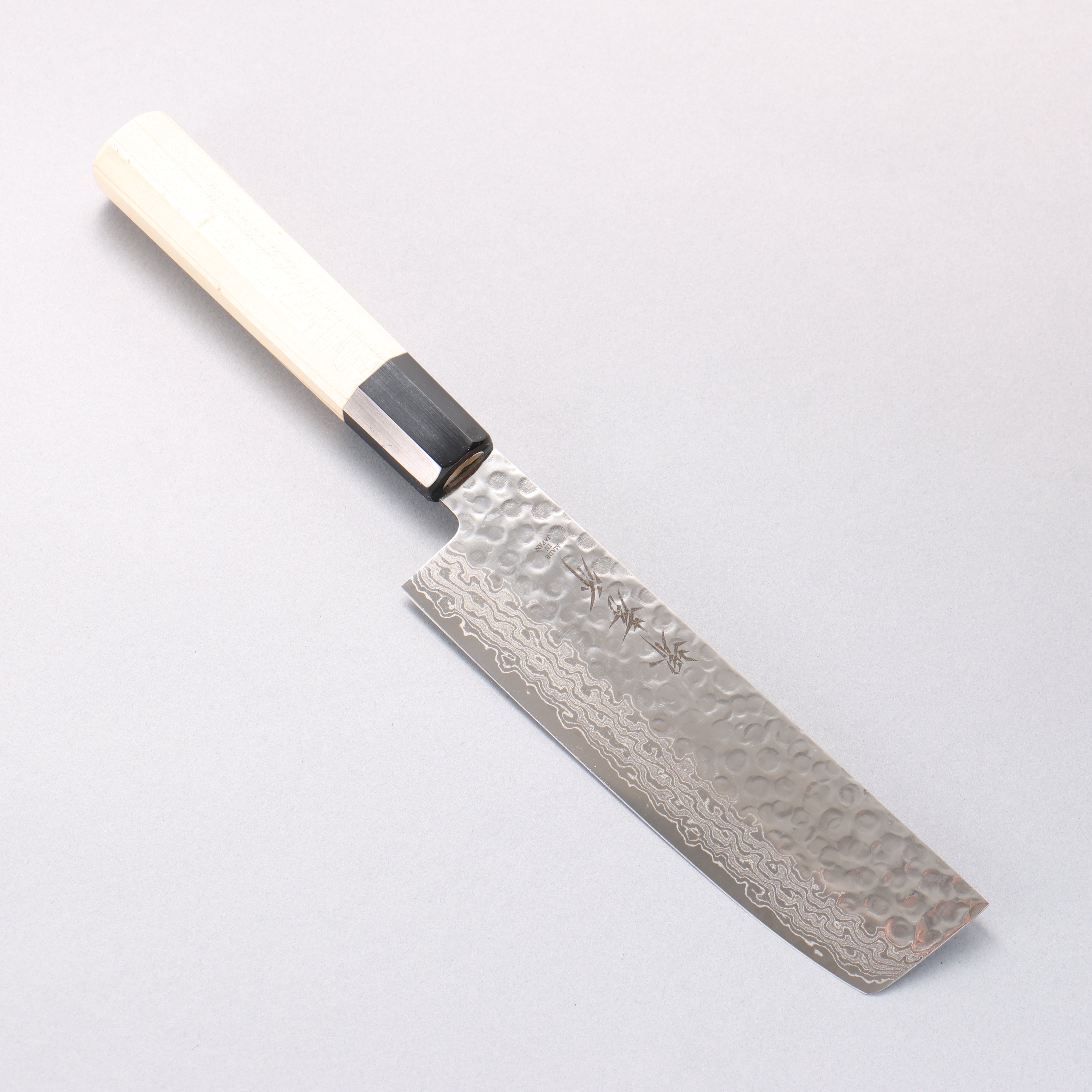 堺 孝行 AUS10 45層大馬士革紋 菜切 160mm 木蘭握把 - 清助刃物