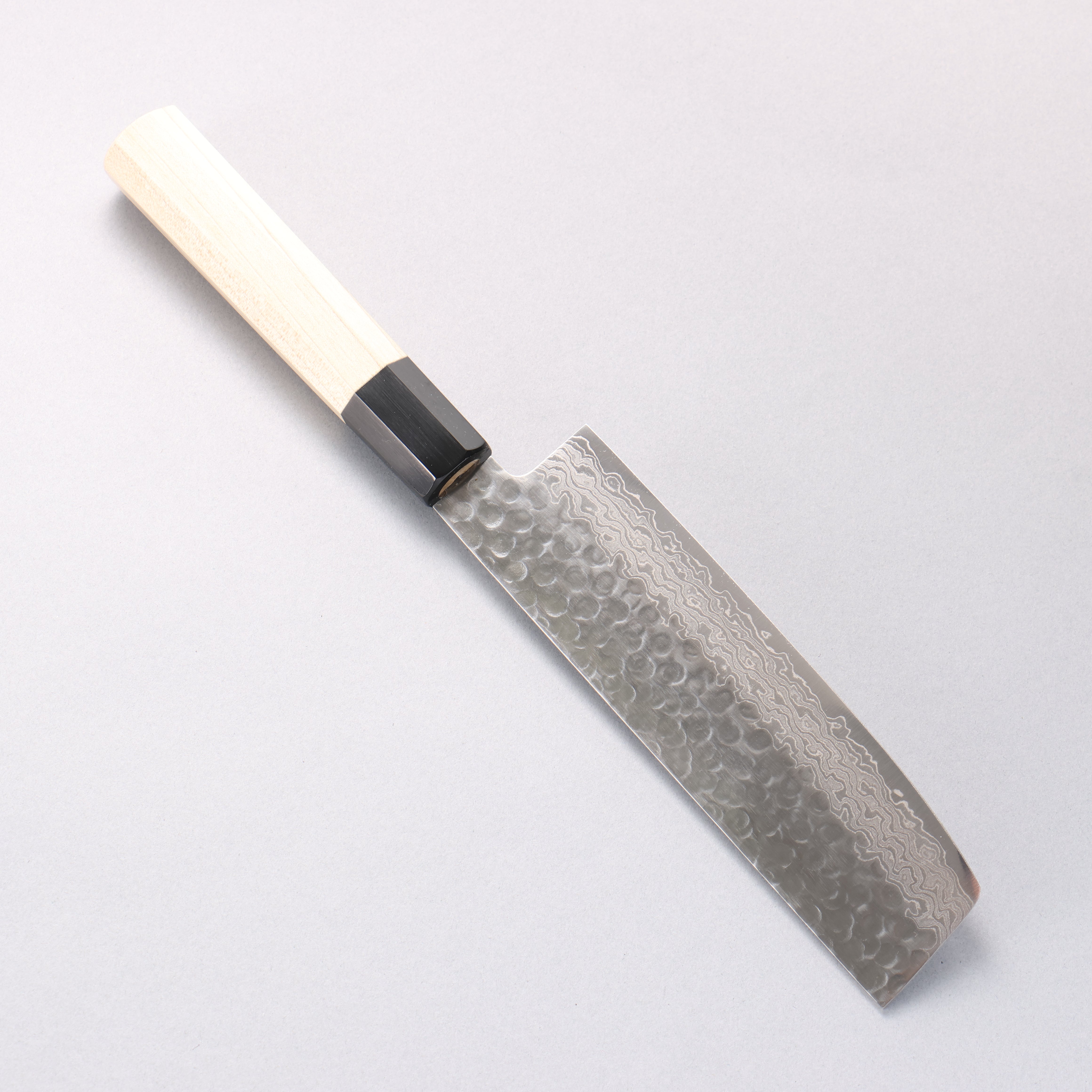 堺 孝行 AUS10 45層大馬士革紋 菜切 160mm 木蘭握把 - 清助刃物