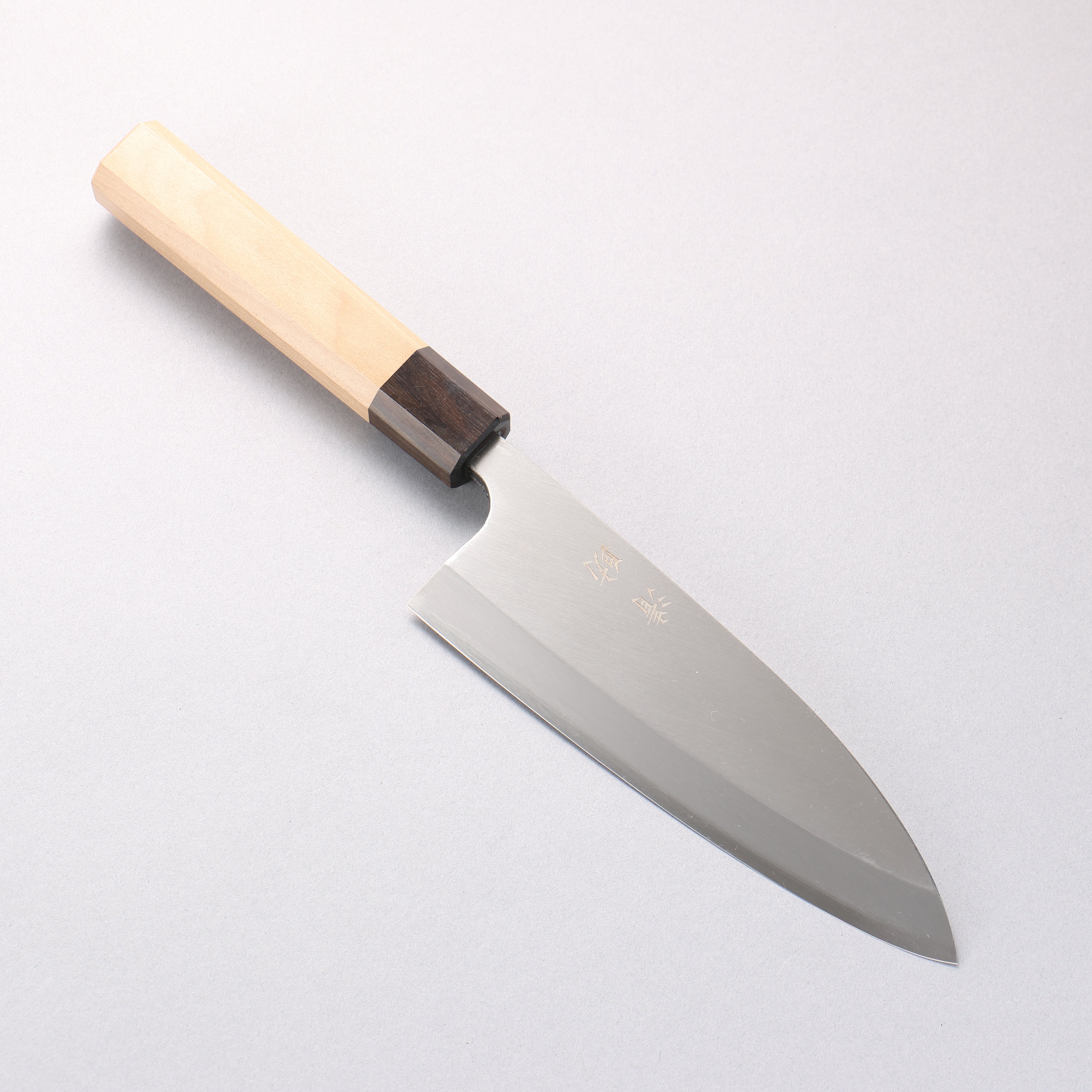 清助 AUS8 出刃 165mm 木蘭(口輪:條紋黑檀) 握把 Sushi School Model