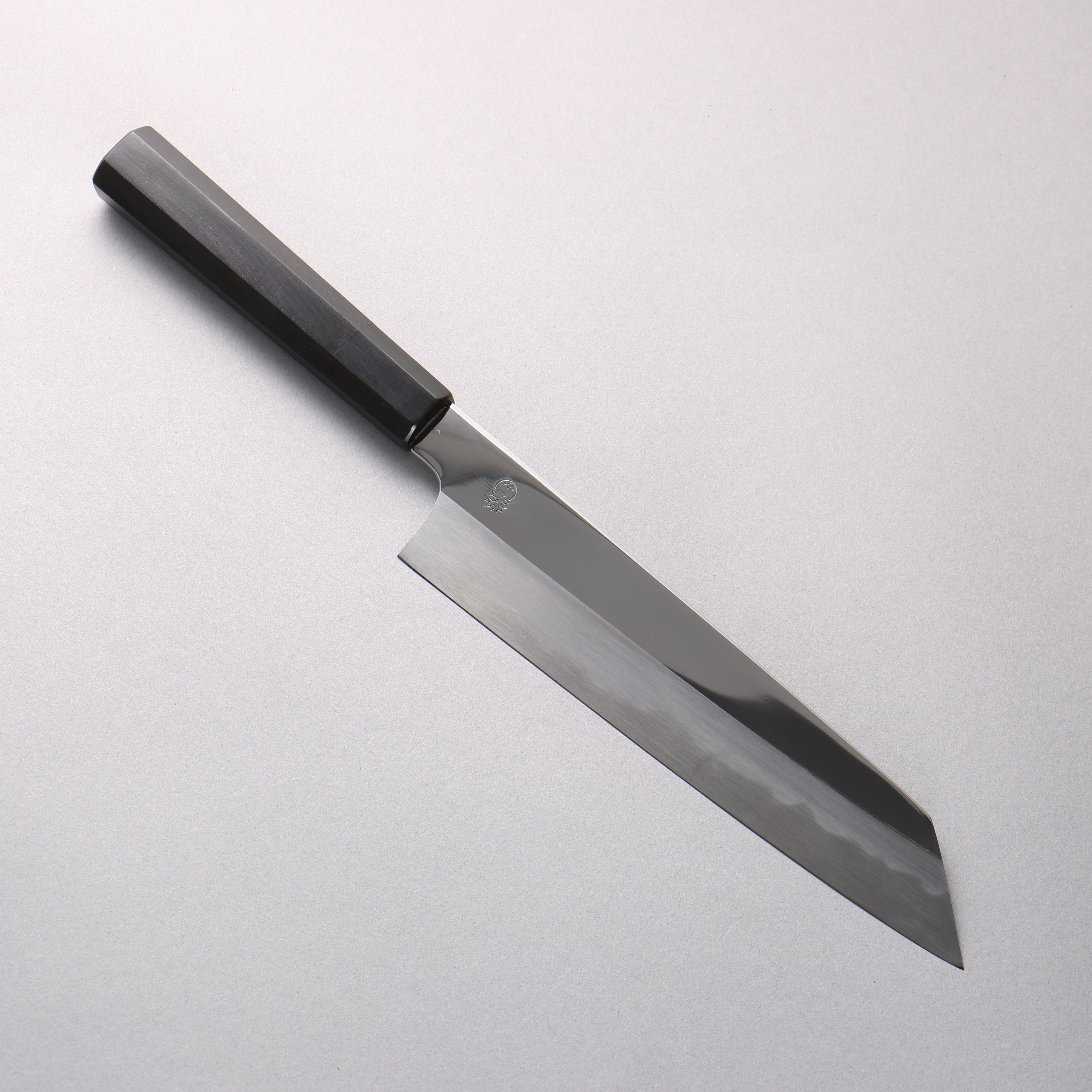 重陽 白鋼 鏡面處理 切付牛刀 210mm 黑檀 (口輪:黑水牛角) 握把 - 清助刃物