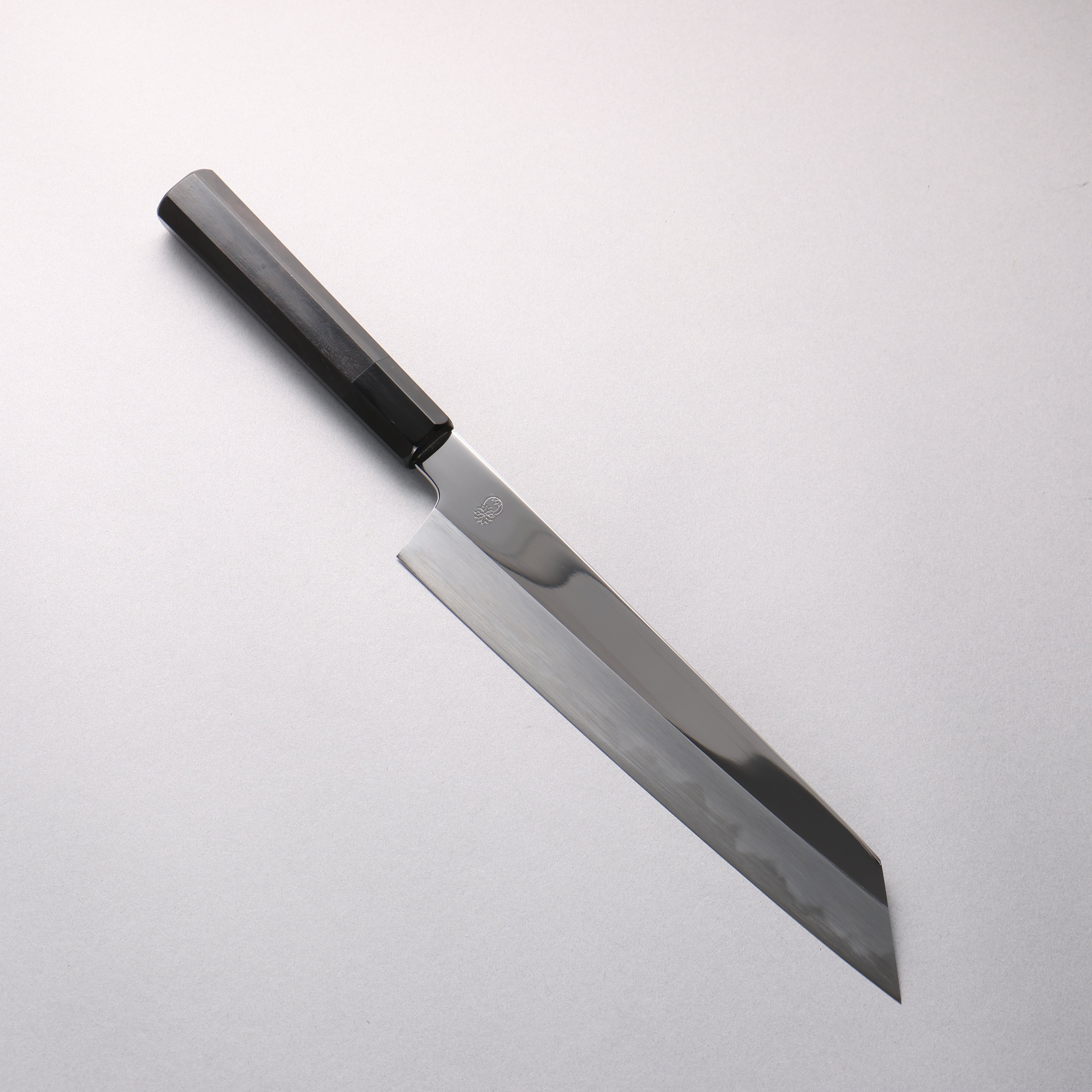 重陽 白鋼 鏡面處理 切付牛刀 240mm 黑檀 (口輪:黑水牛角) 握把 - 清助刃物