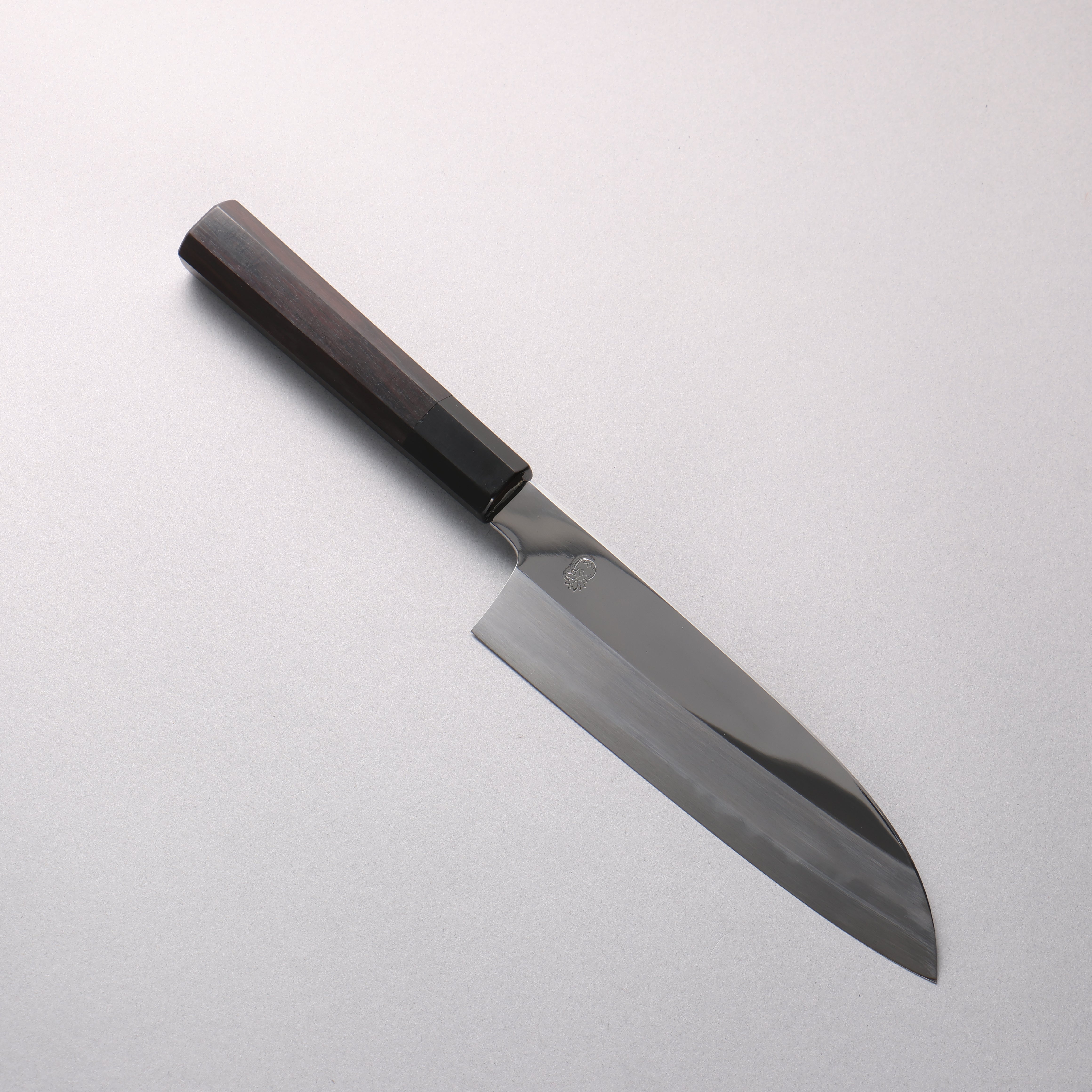 重陽 青鋼一號 鏡面處理 三德刀 180mm 黑檀 (口輪:黑水牛角) 握把 - 清助刃物