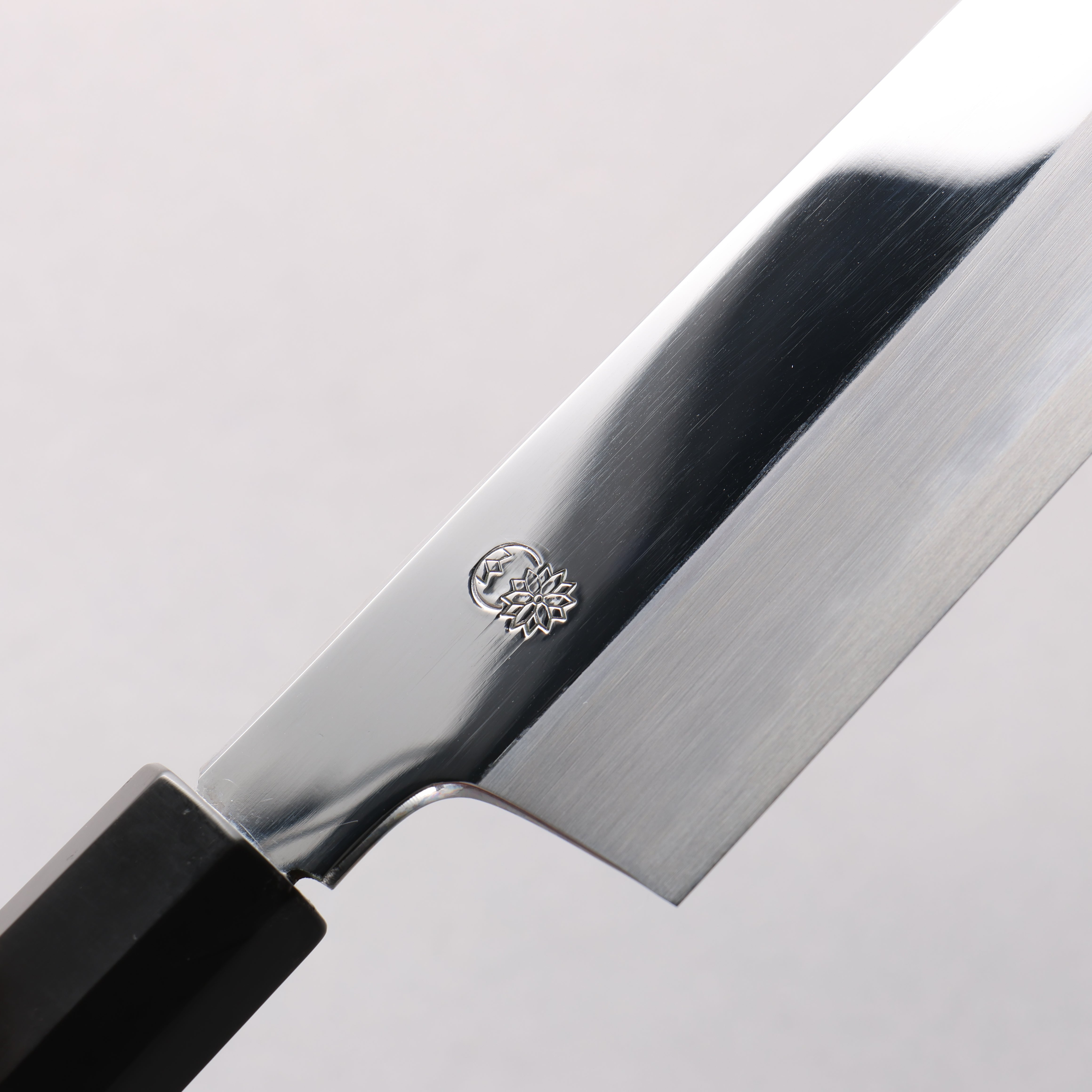重陽 青鋼一號 鏡面處理 三德刀 180mm 黑檀 (口輪:黑水牛角) 握把 - 清助刃物