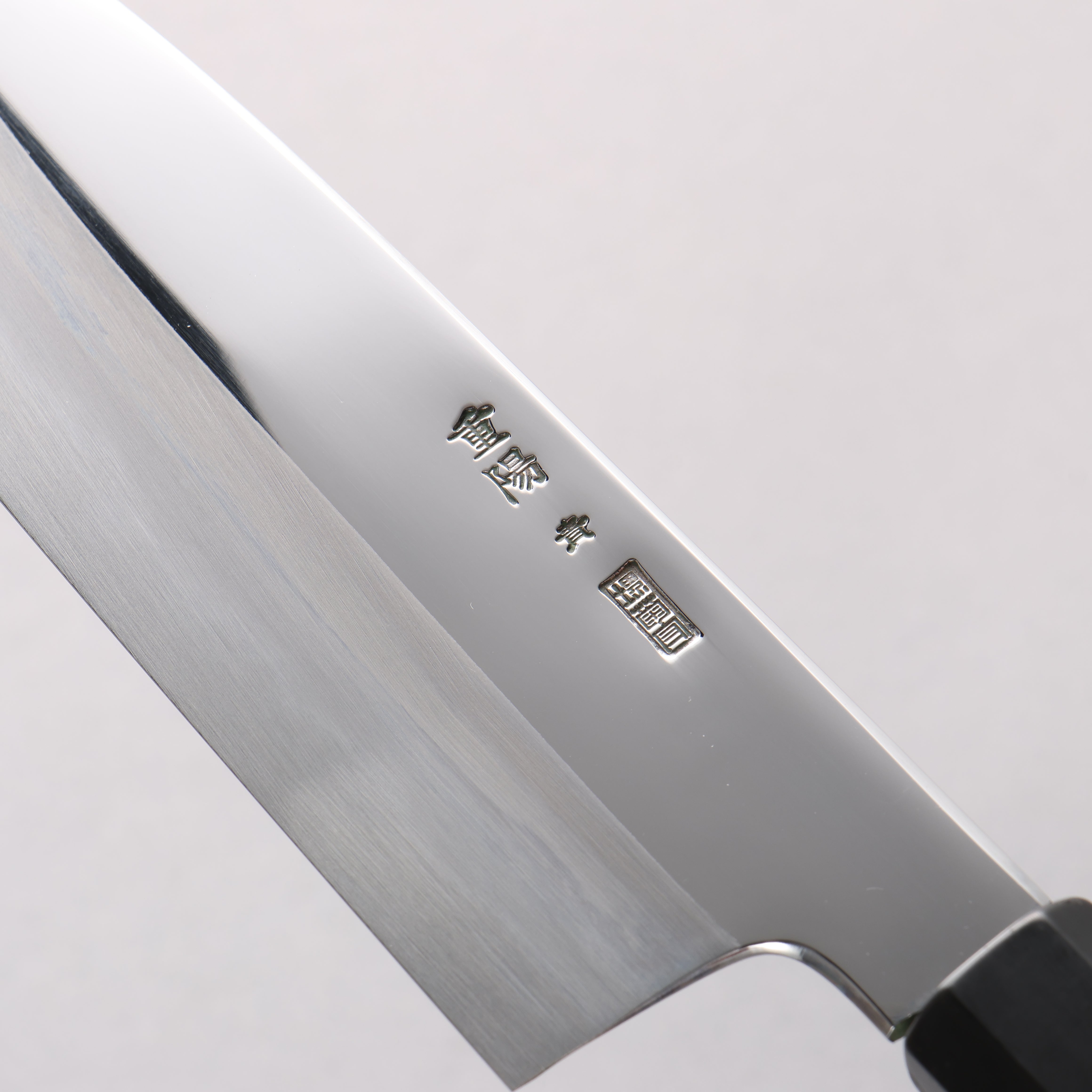 重陽 青鋼一號 鏡面處理 三德刀 180mm 黑檀 (口輪:黑水牛角) 握把 - 清助刃物