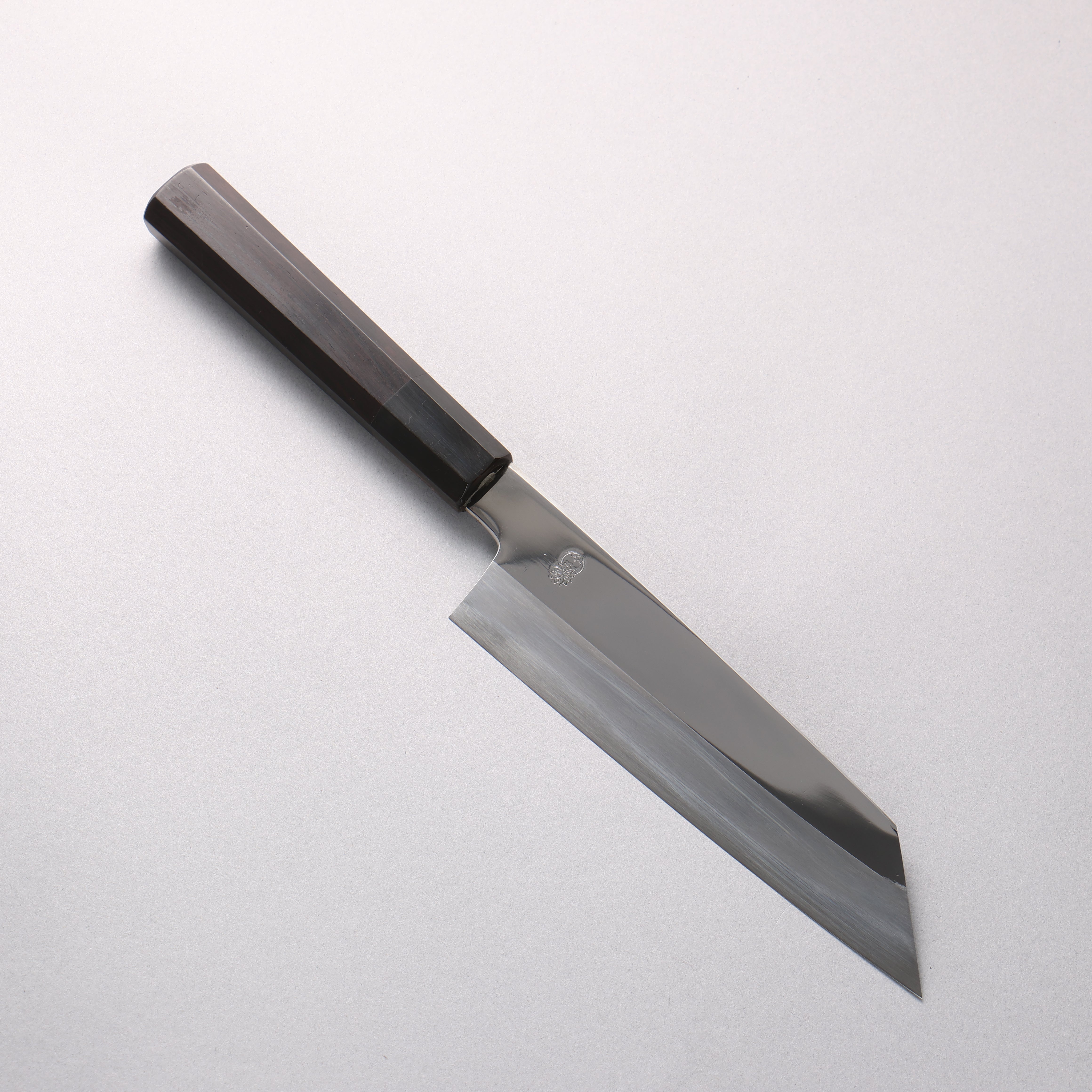 重陽 青鋼一號 鏡面處理 切付三德刀 180mm 黑檀 (口輪:黑水牛角) 握把 - 清助刃物