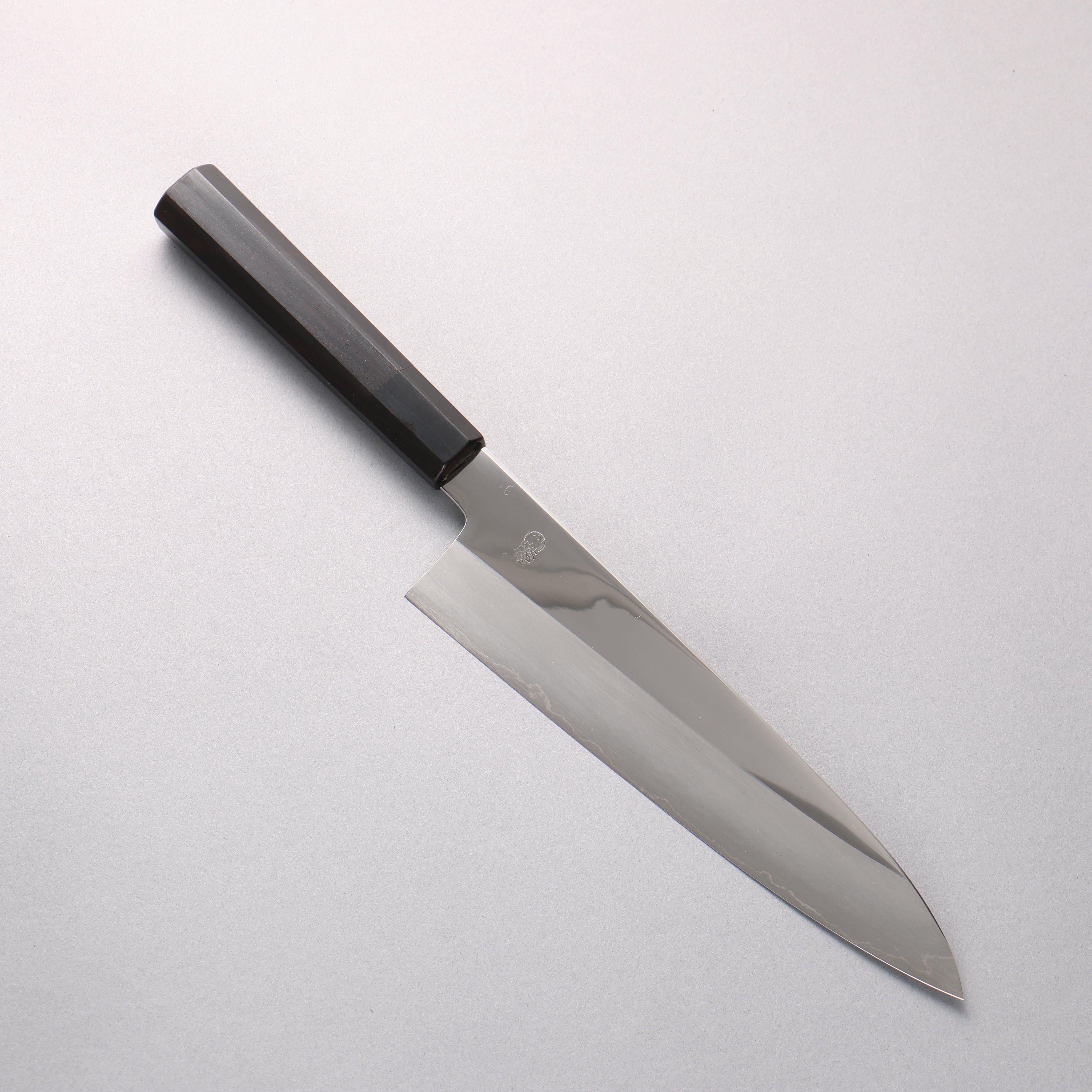 重陽 銀三鋼 鏡面處理 牛刀 210mm 黑檀 (口輪:黑水牛角) 握把 - 清助刃物