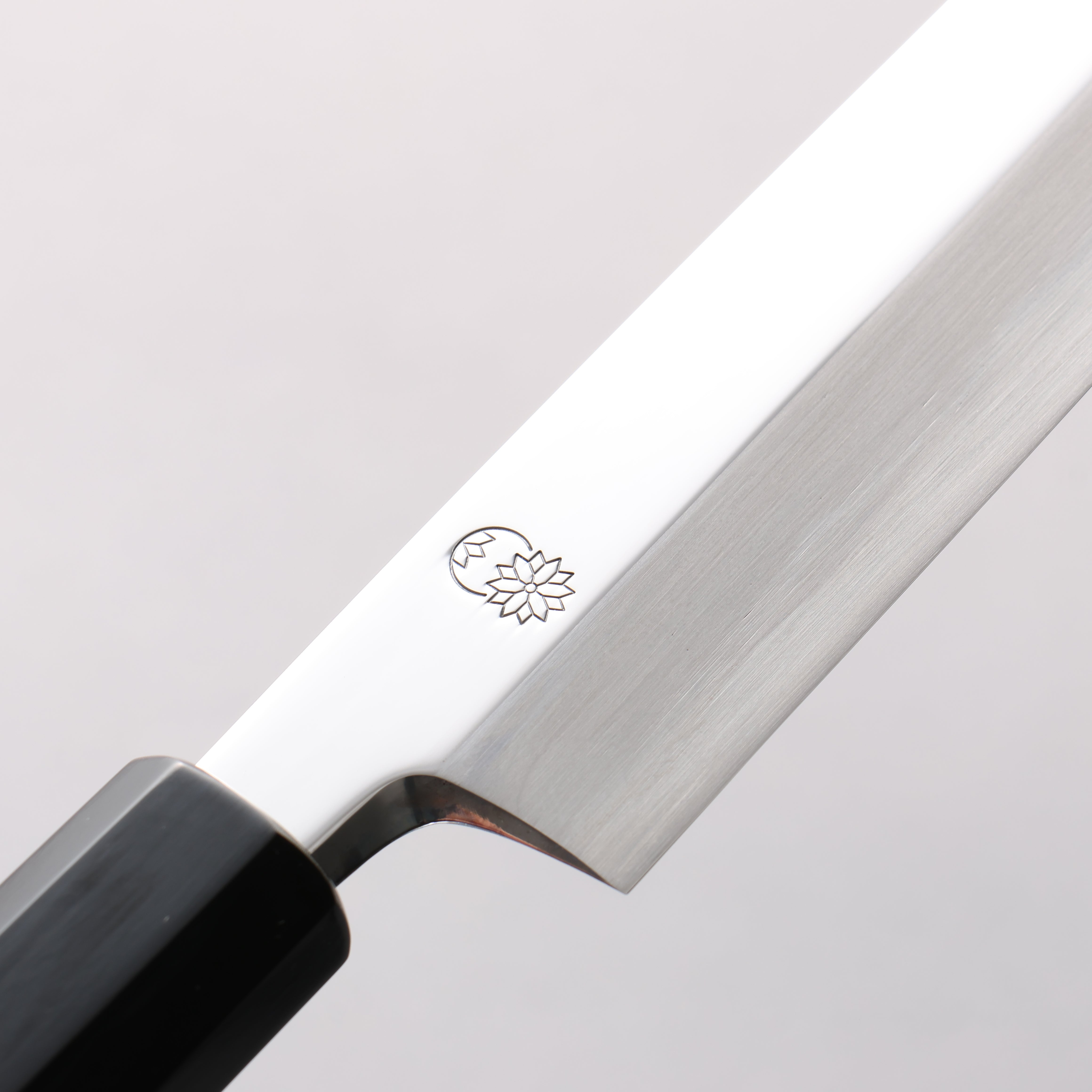 重陽 白鋼 鏡面處理 柳刃 270mm 黑檀 (口輪:黑水牛角) 握把 - 清助刃物