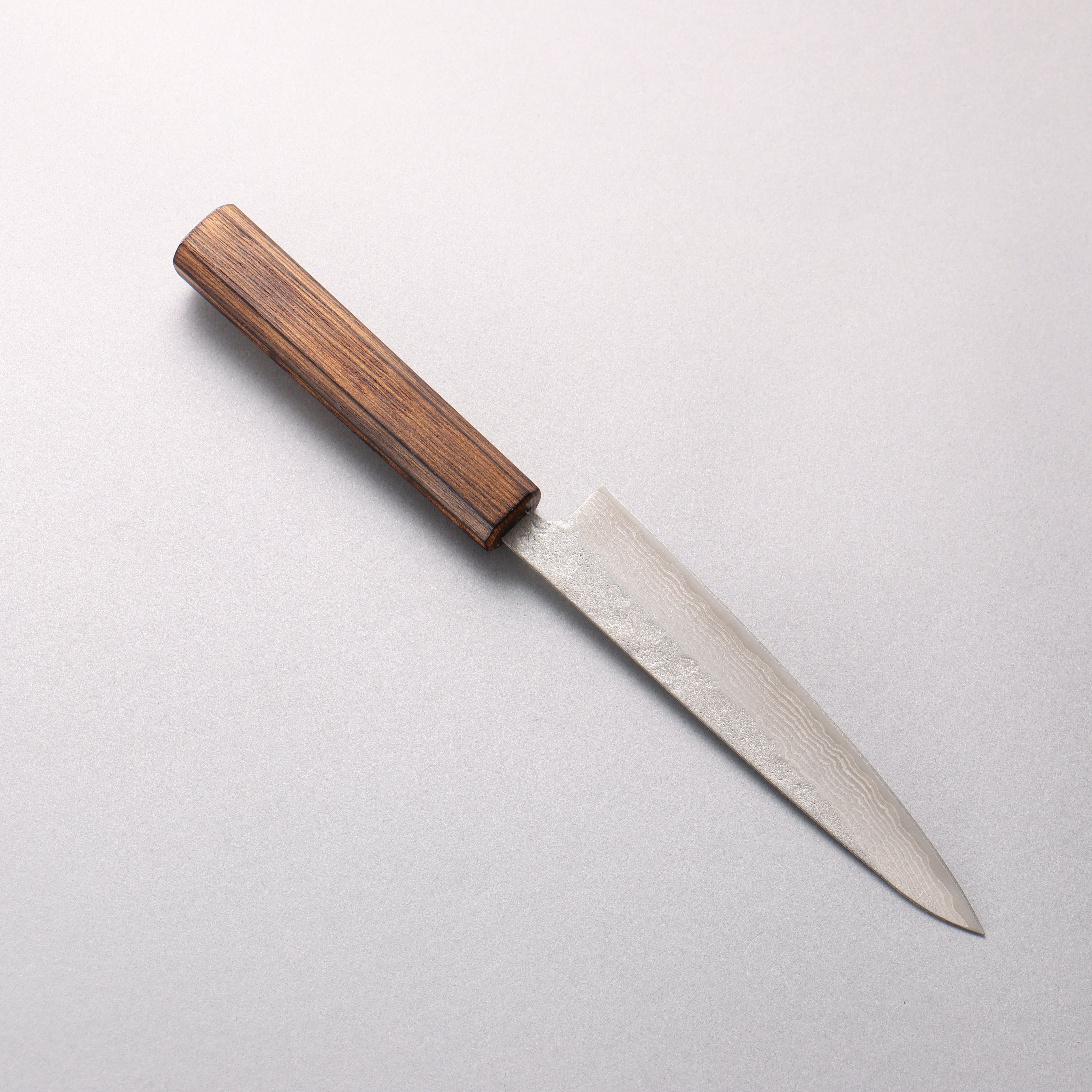 清助 不鏽鋼 440C 鎚目 大馬士革紋 多用途小刀 150mm 橡木 握把