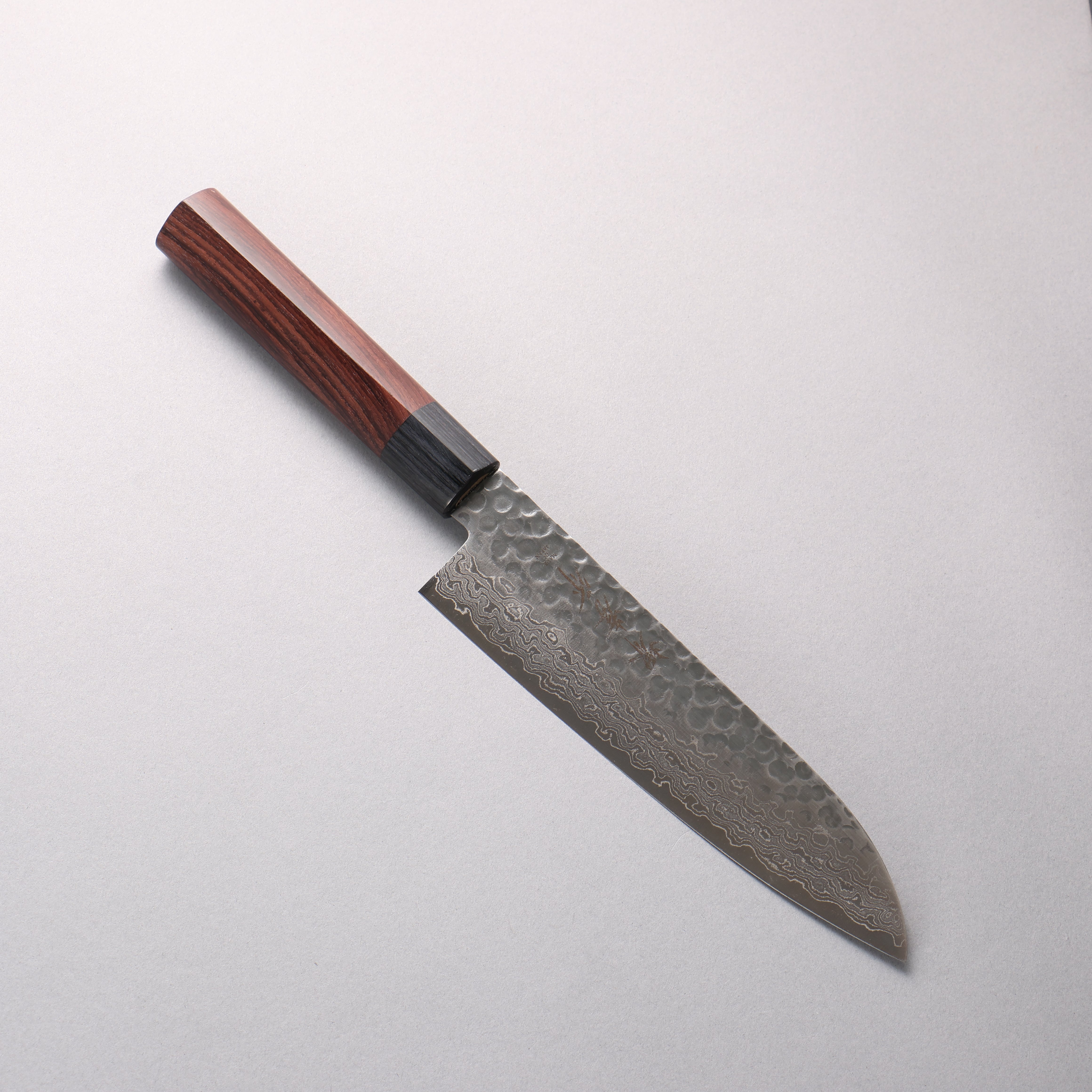堺 孝行 AUS10 45層大馬士革紋 三德刀 180mm 紫檀木握把 - 清助刃物