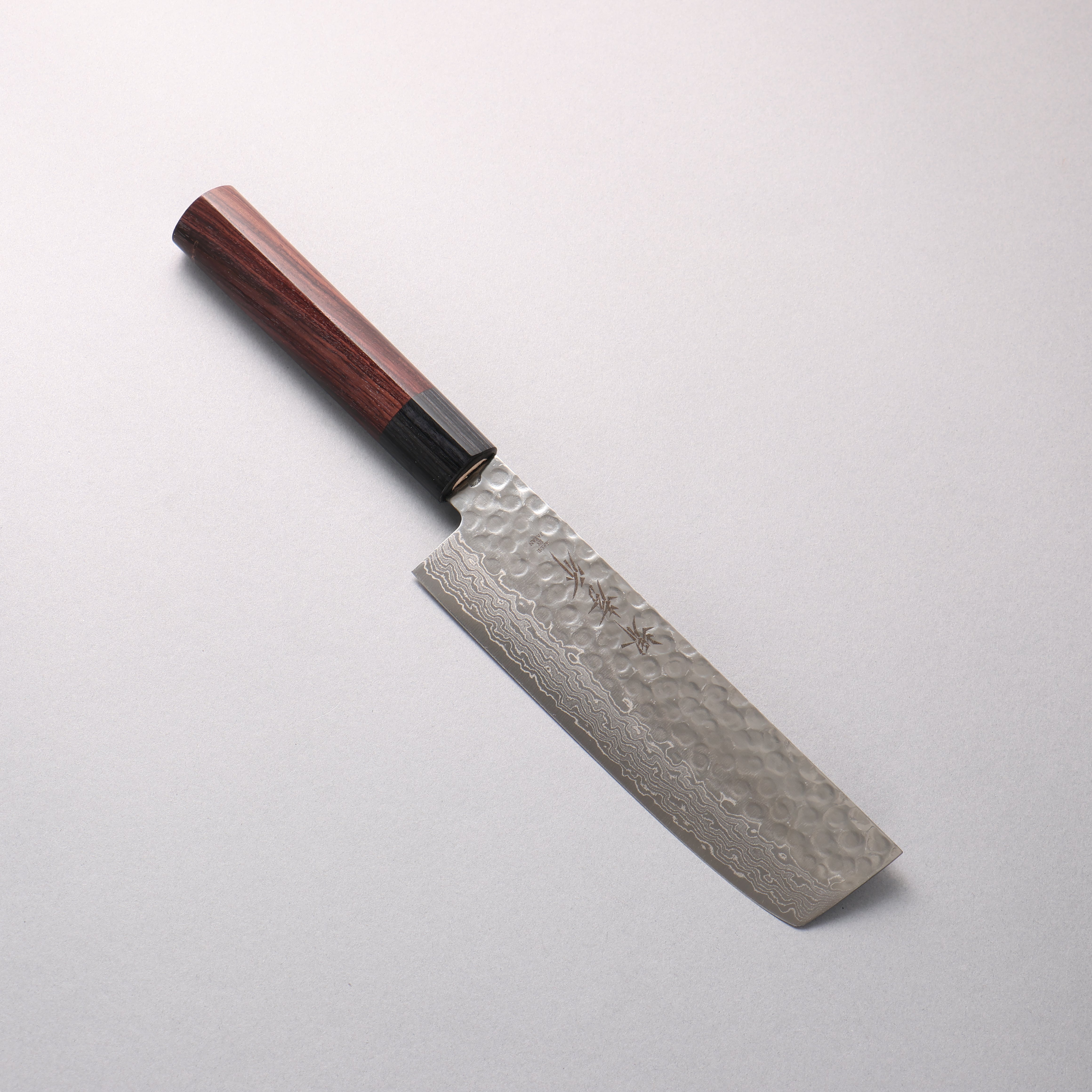 堺 孝行 AUS10 45層大馬士革紋 菜切 160mm 紫檀木握把 - 清助刃物