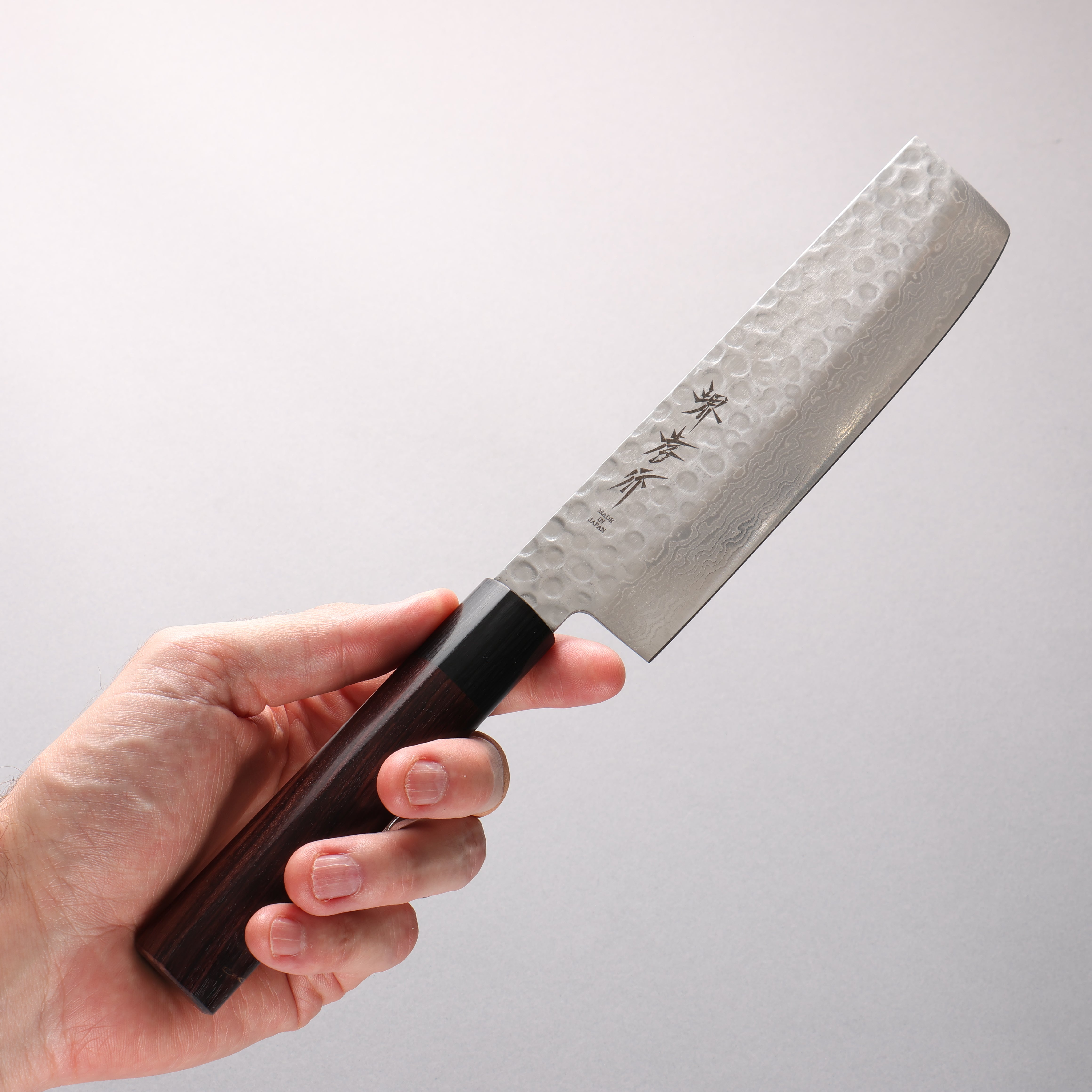 堺 孝行 AUS10 45層大馬士革紋 菜切 160mm 紫檀木握把 - 清助刃物