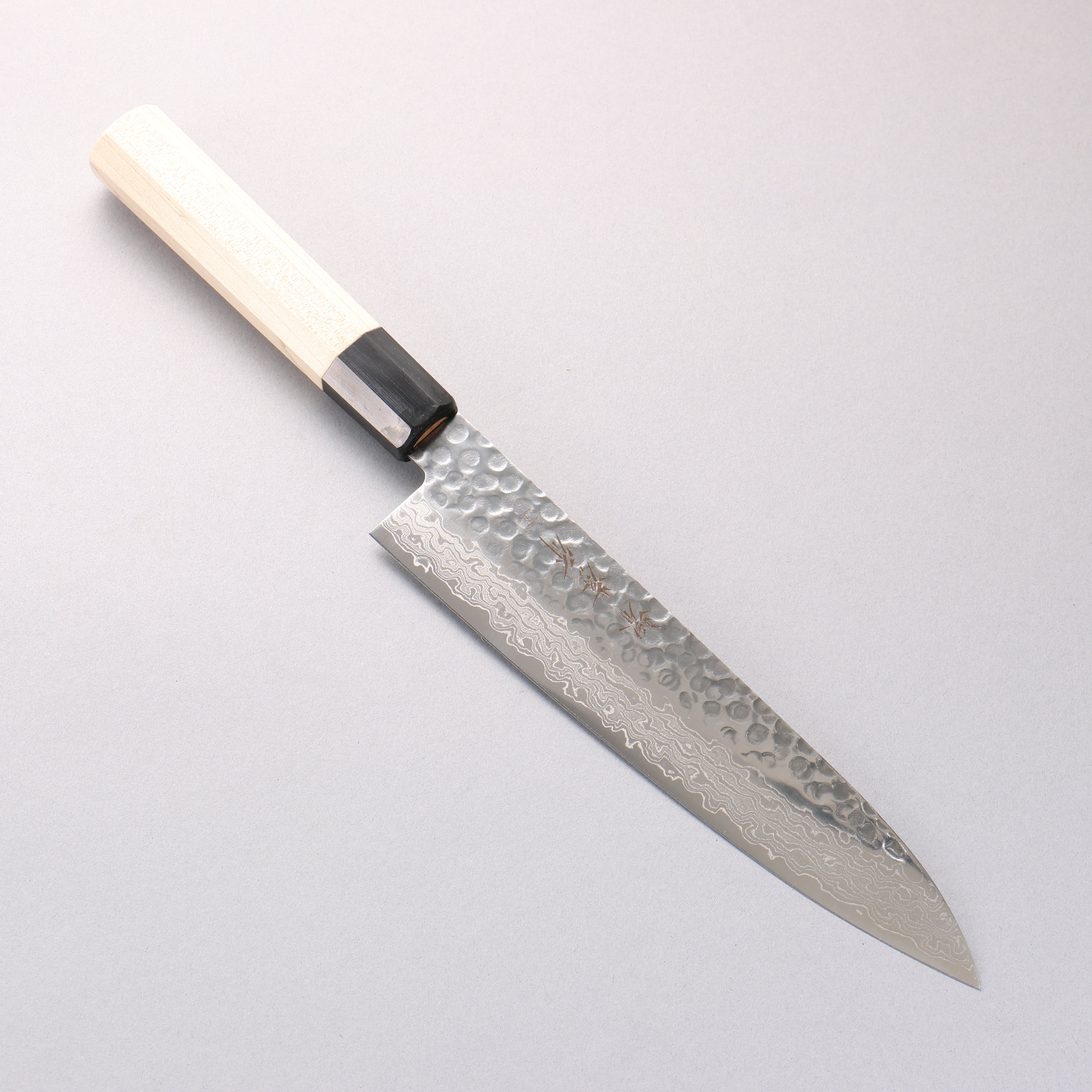 堺 孝行 AUS10 45層大馬士革紋 牛刀 210mm 木蘭握把 - 清助刃物