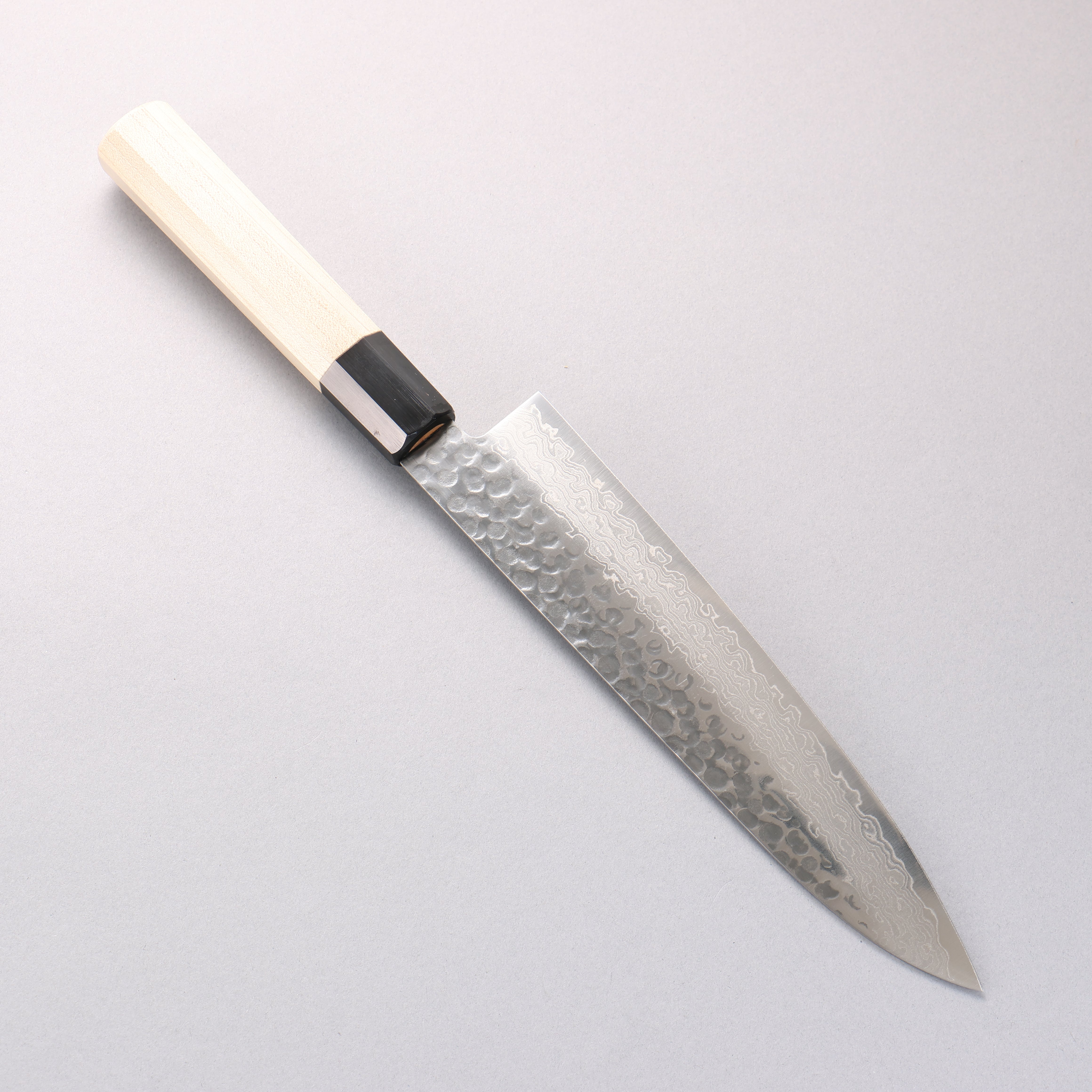 堺 孝行 AUS10 45層大馬士革紋 牛刀 210mm 木蘭握把 - 清助刃物