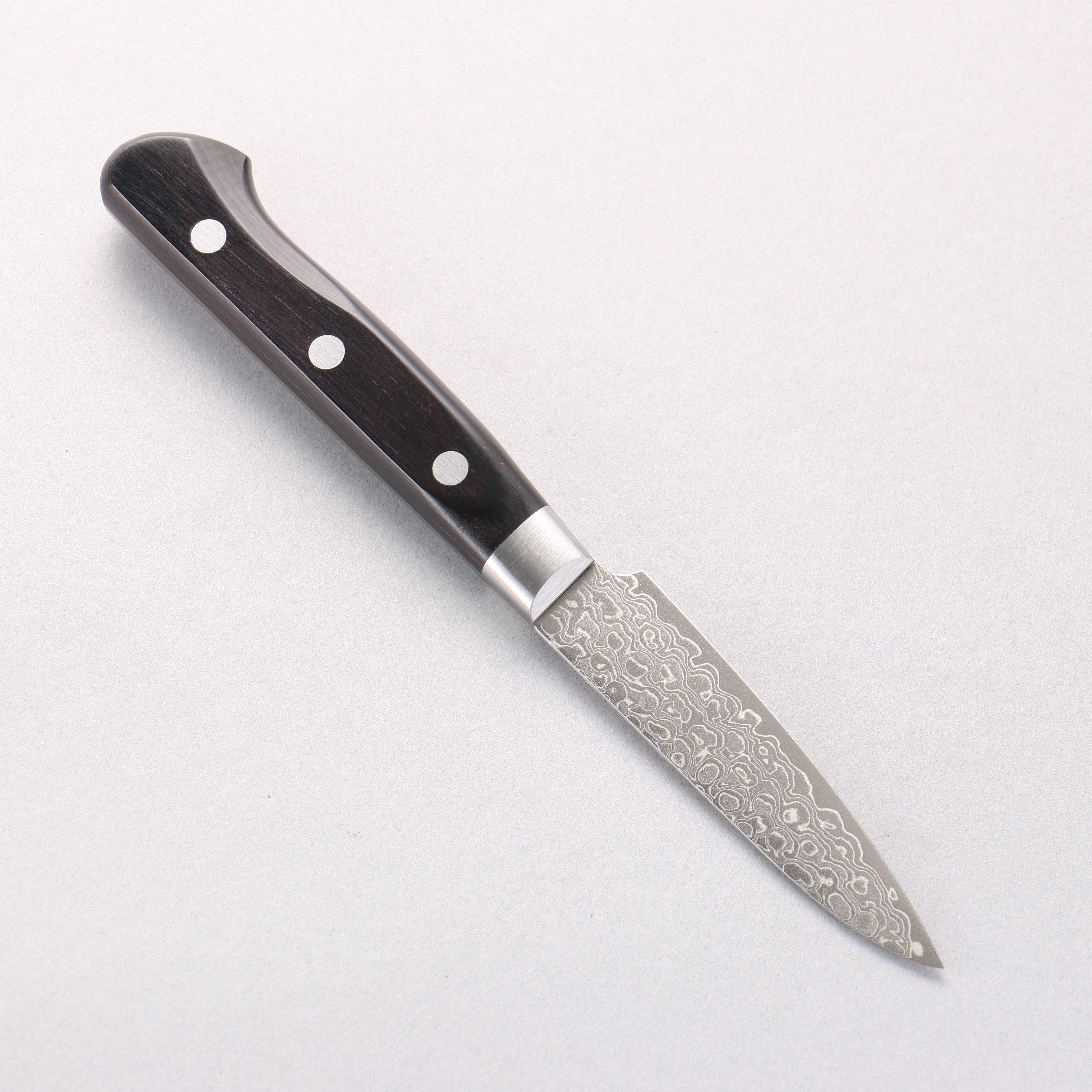 堺 孝行 AUS10 45層 鏡面處理 大馬士革紋 多用途小刀 80mm - 清助刃物