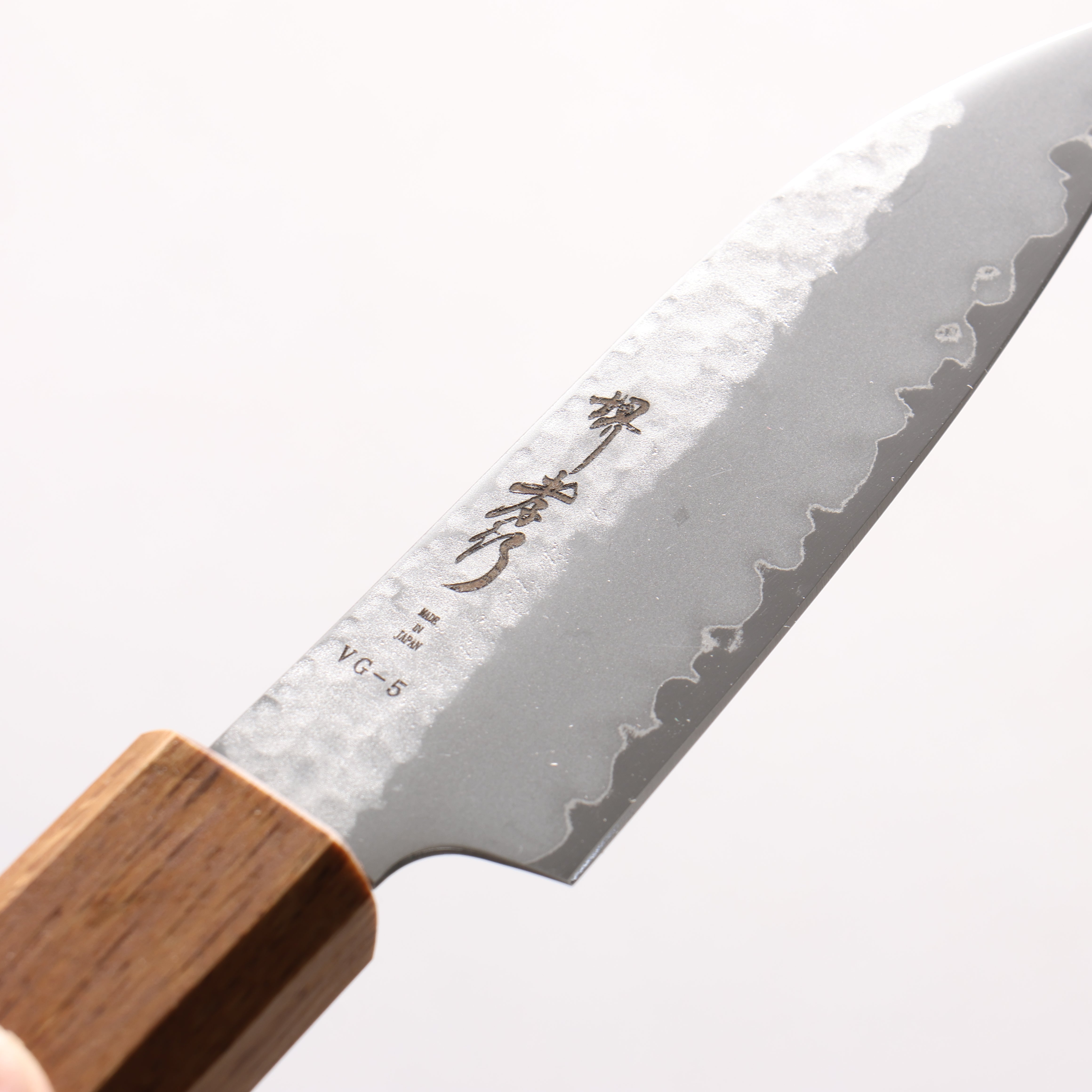 堺 孝行 VG5 鎚目 多用途小刀 90mm 橡木 握把 - 清助刃物